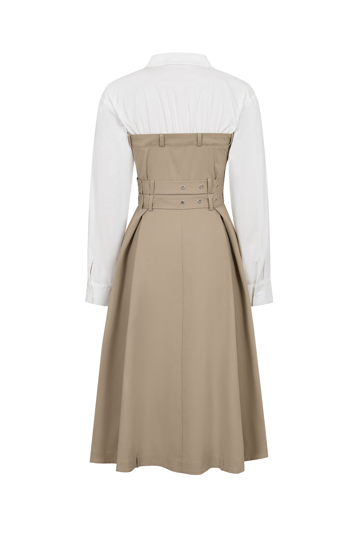 Trench Midi Dress With Shirt Combo
