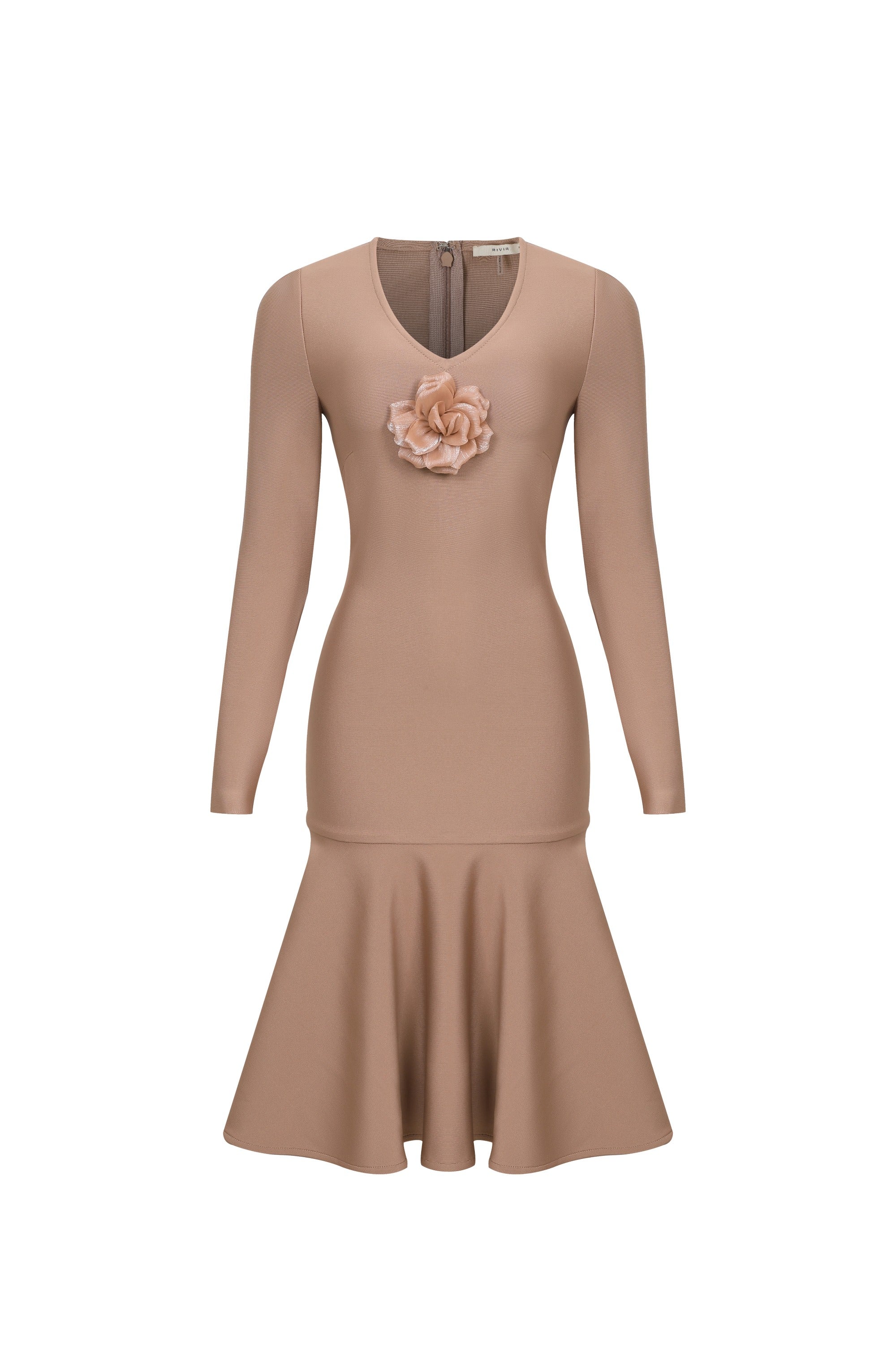 Rosette Flare Bandage Midi Dress