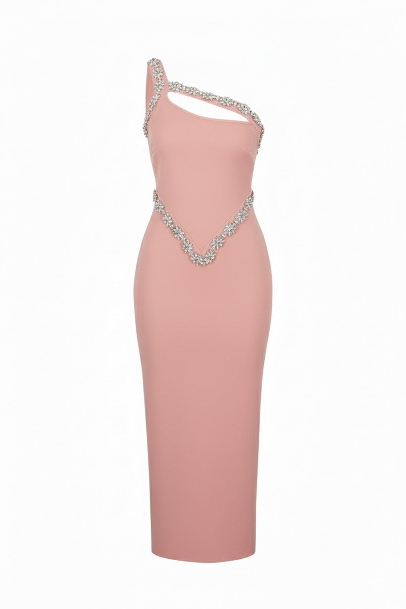 Floral Edge Bandage Maxi Dress