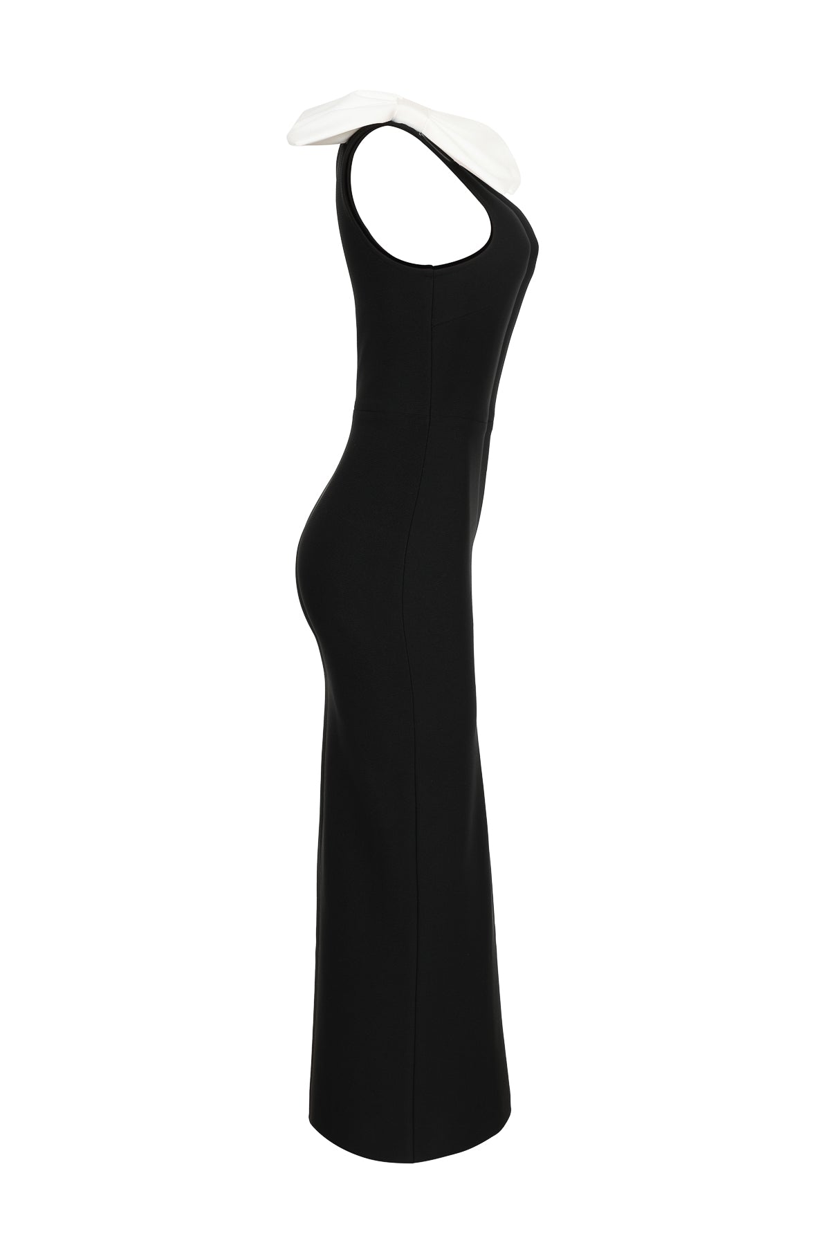 Sculpted Elegance Bow Maxi Dress