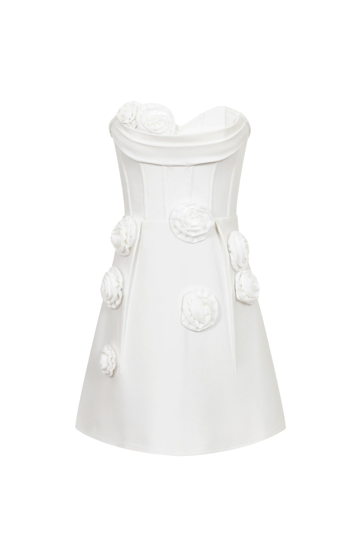 Sculpted Elegance Rosette Appliqué Bandage Dress