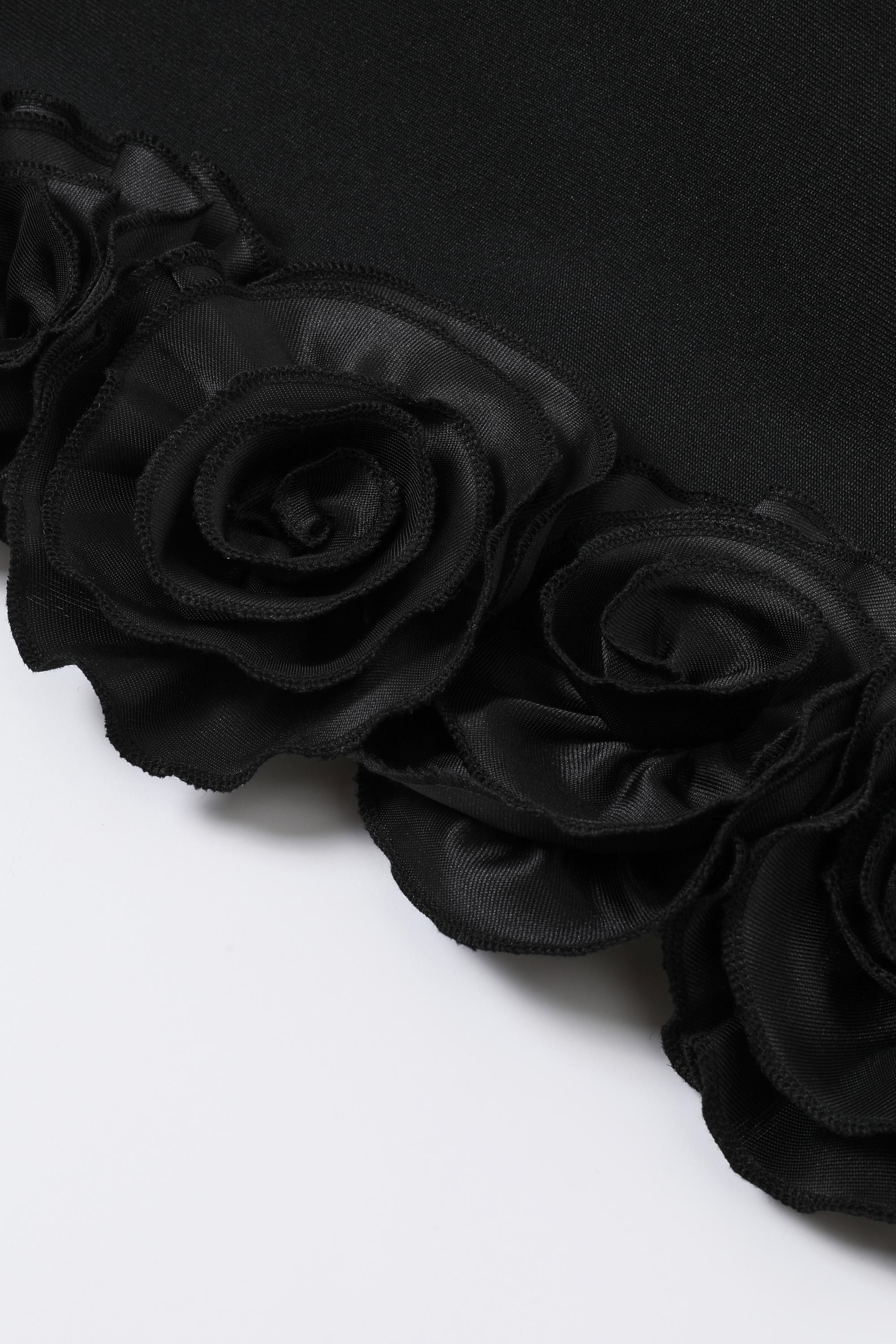 Bow-Strap Rosette Bandage Dress