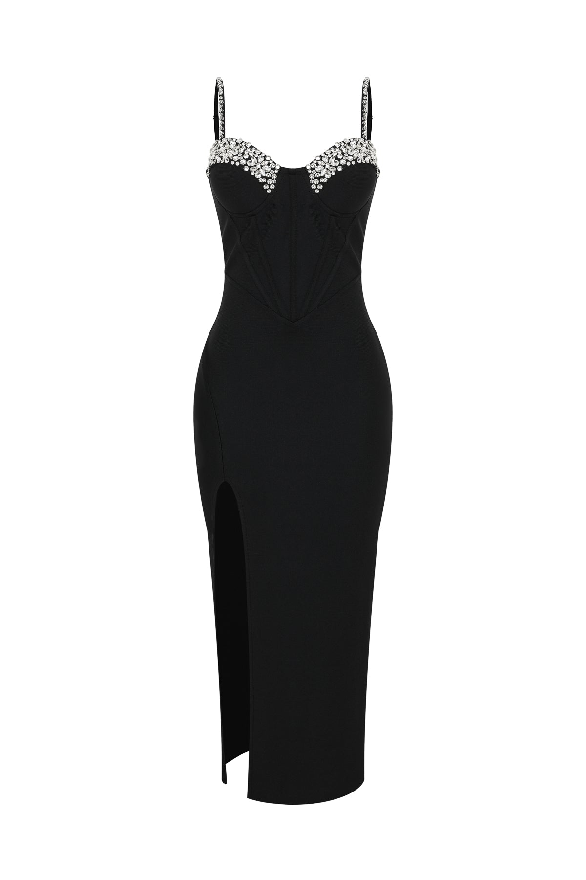 Bandage Embellished Corset Midi Dress