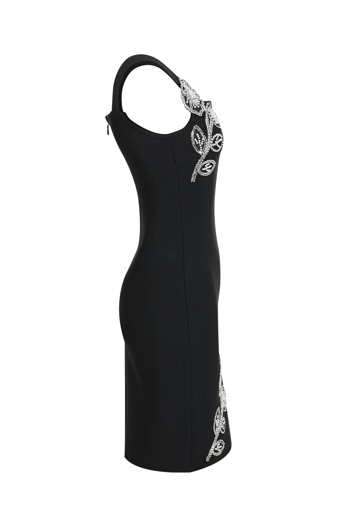 bandage sleeveless dress with flower detail
