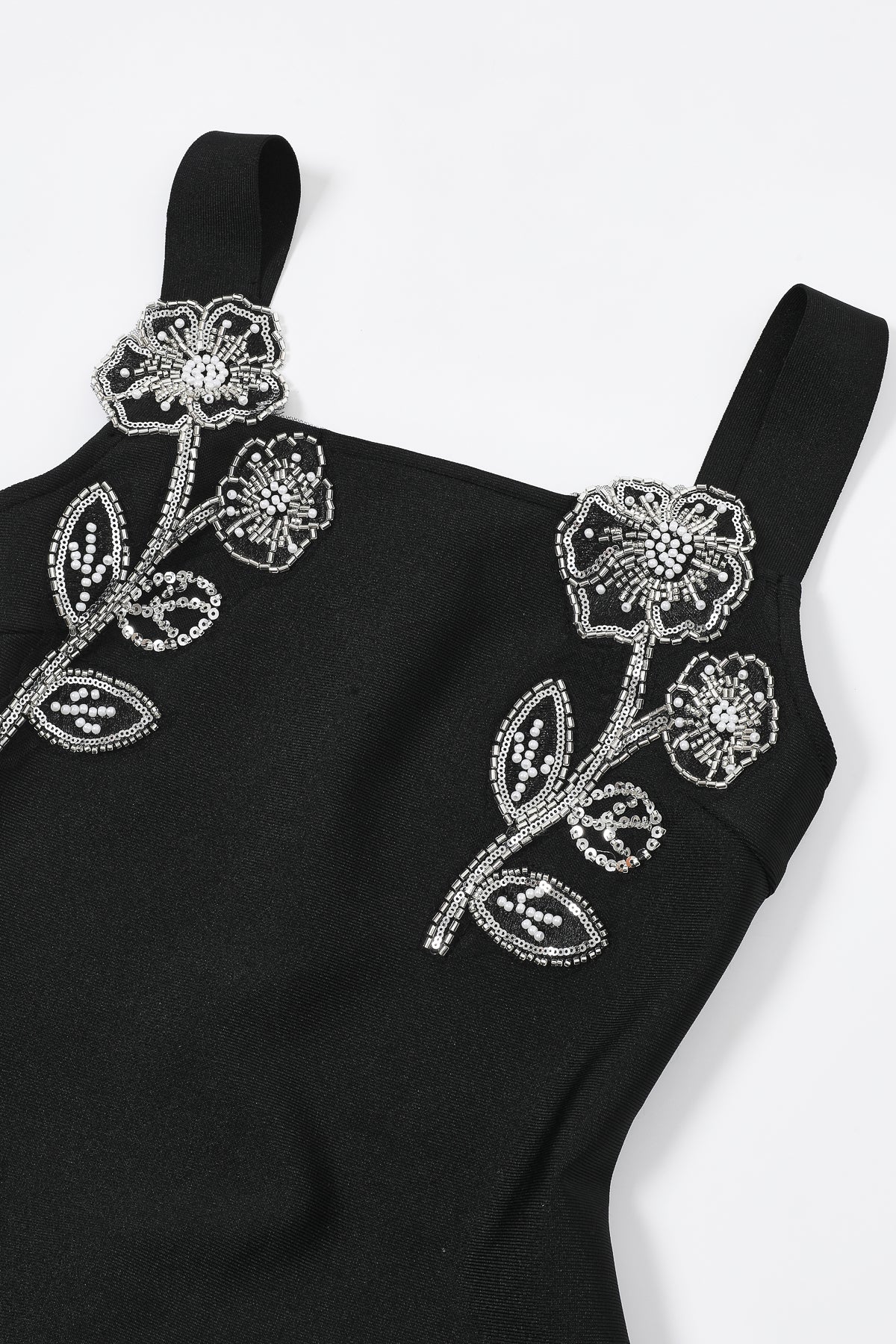 bandage sleeveless dress with flower detail