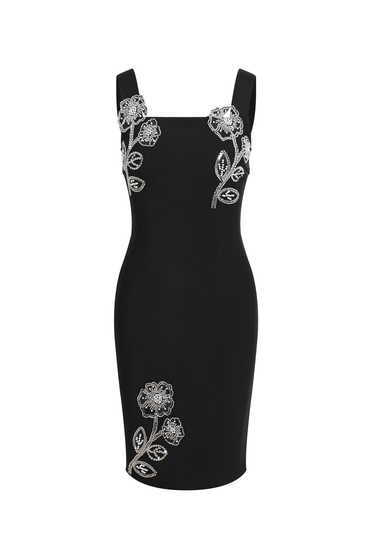 bandage sleeveless dress with flower detail