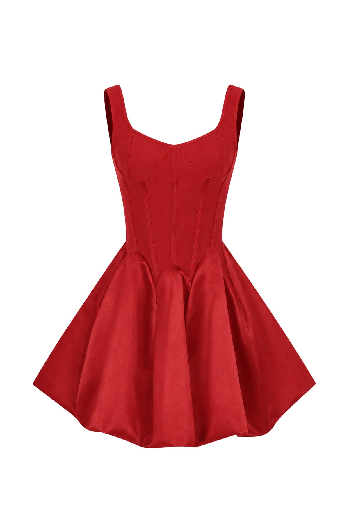 Bandage Sleeveless Satin Flare Dress