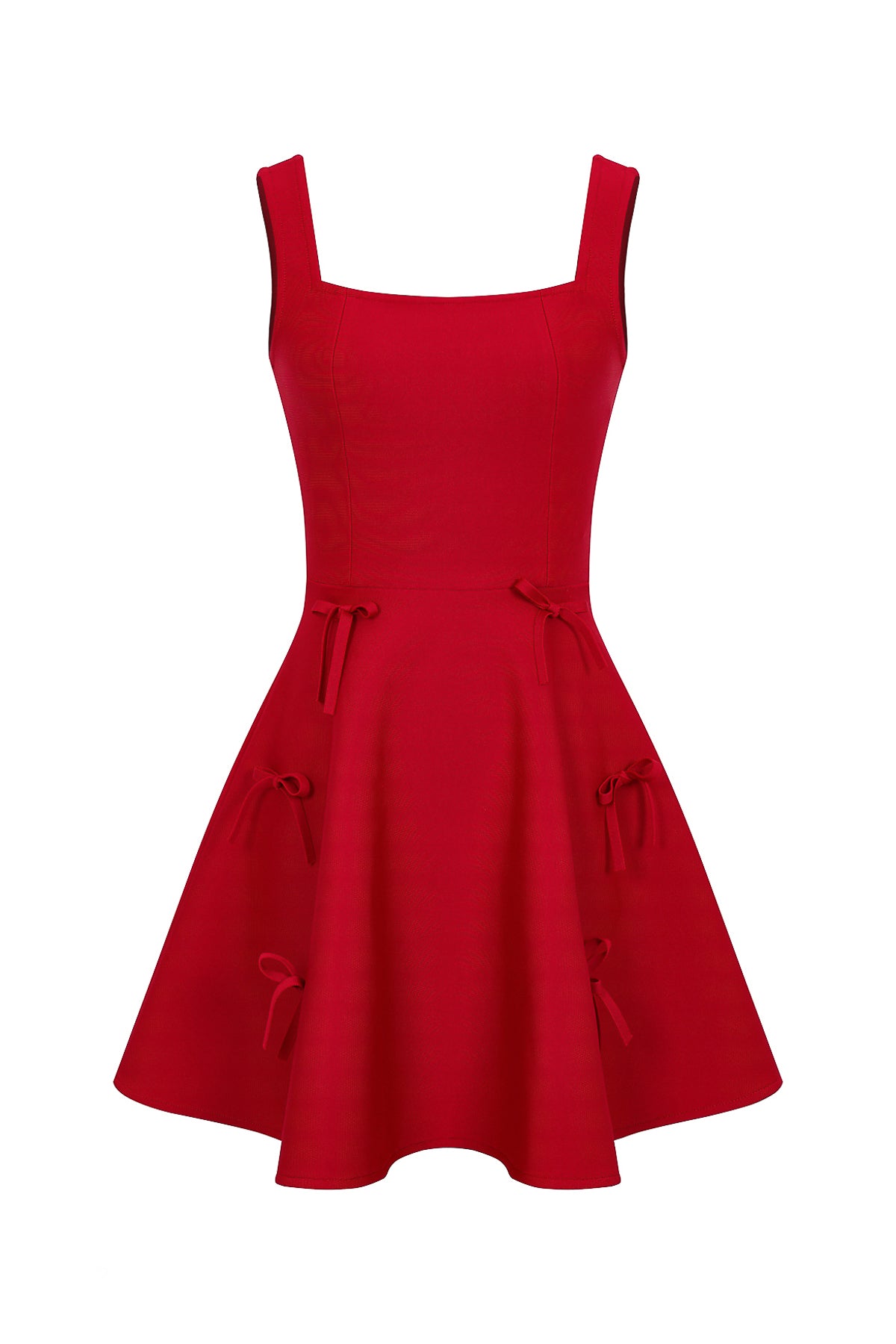 Bandage Sleeveless Flare Dress with Bows