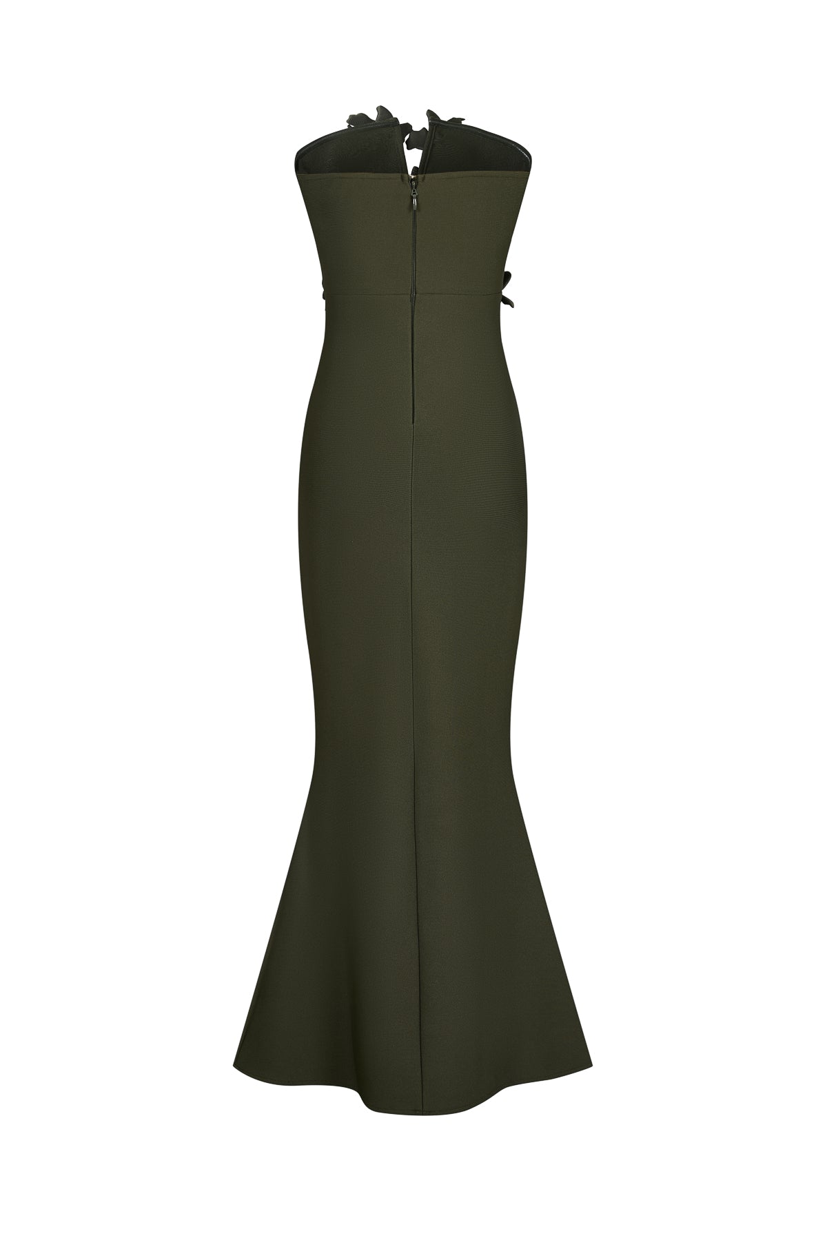 Sleeveless V-neck Bandage Dress with Flower Detail