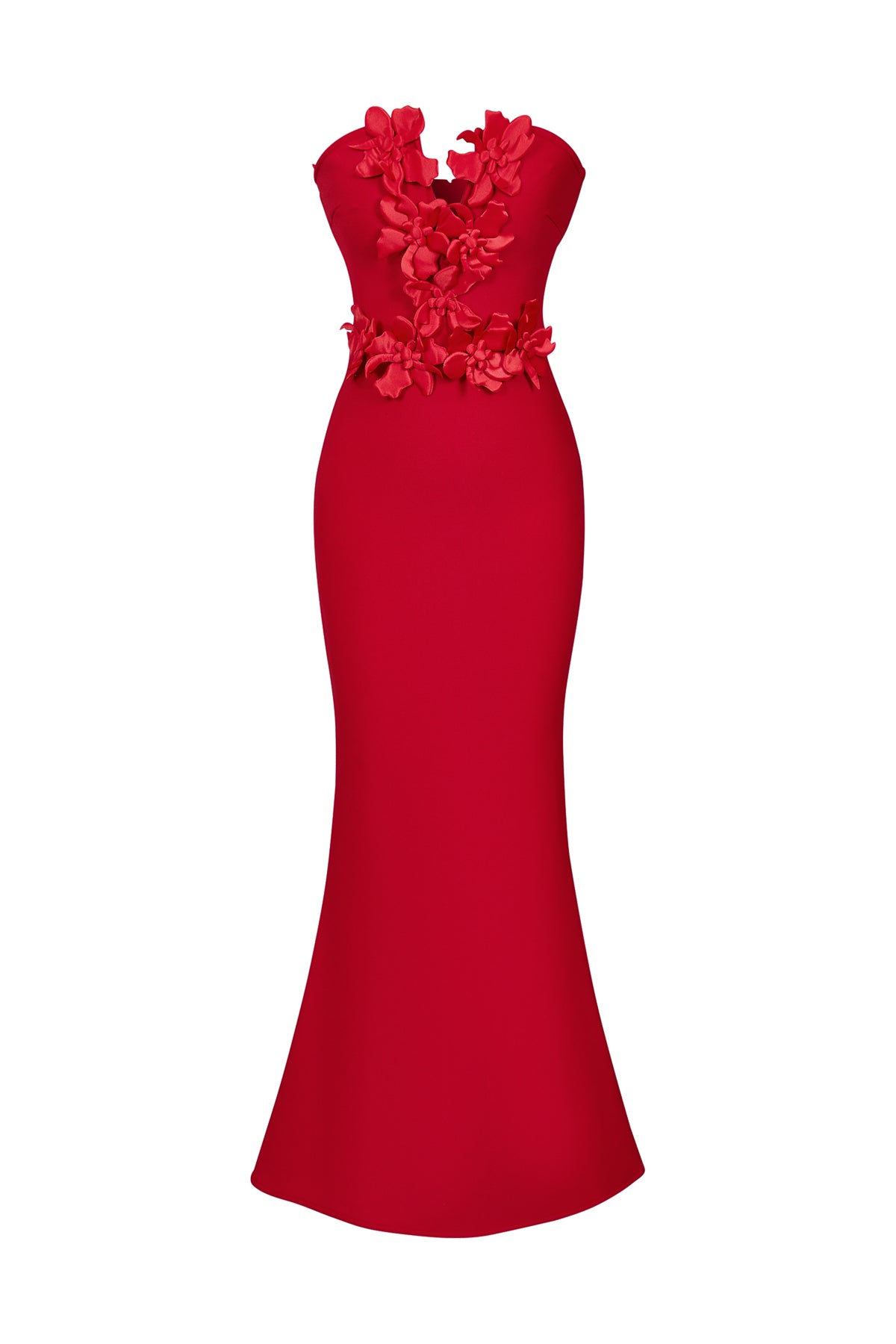 Sleeveless V-neck Bandage Dress with Flower Detail