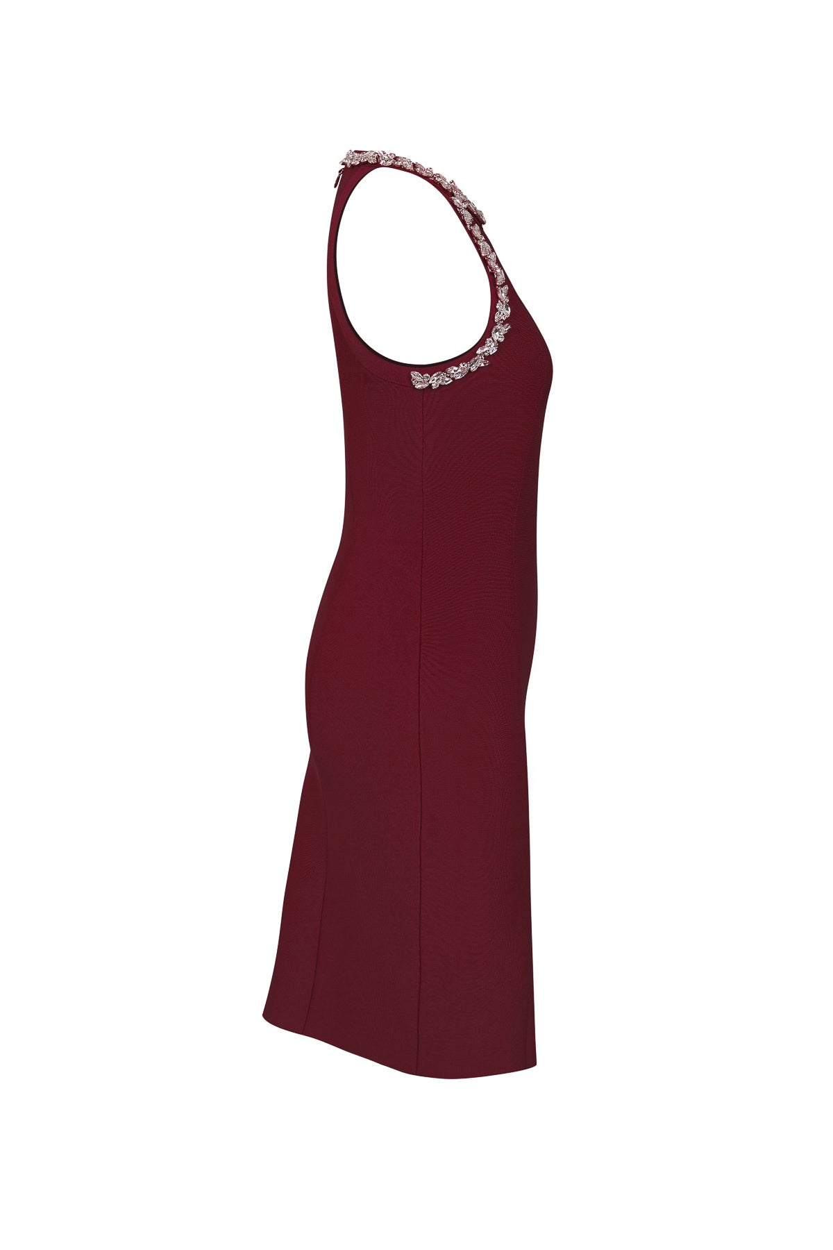 Sleeveless Bandage Dress with Rhinestones