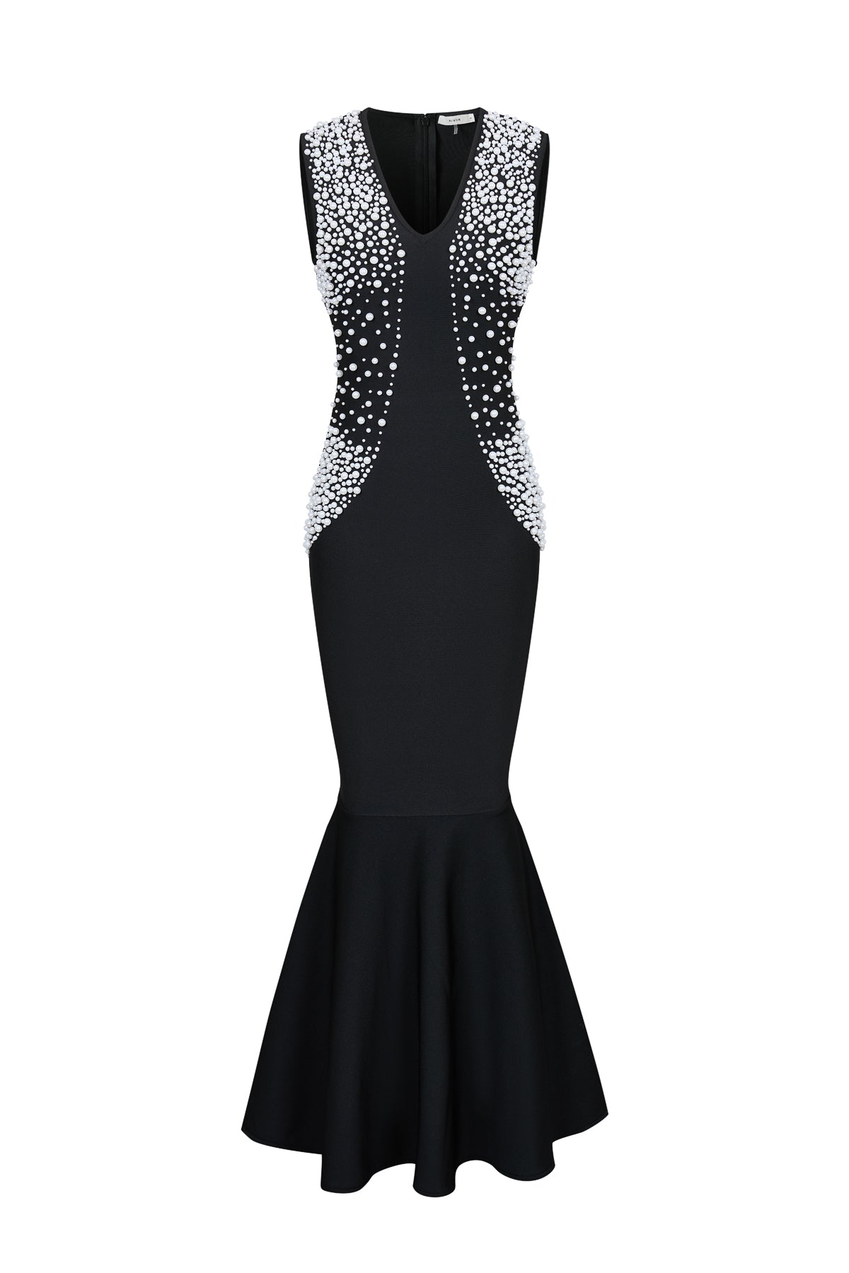 Bandage Pearl Embellished Sleeveless Mermaid Midi Dress