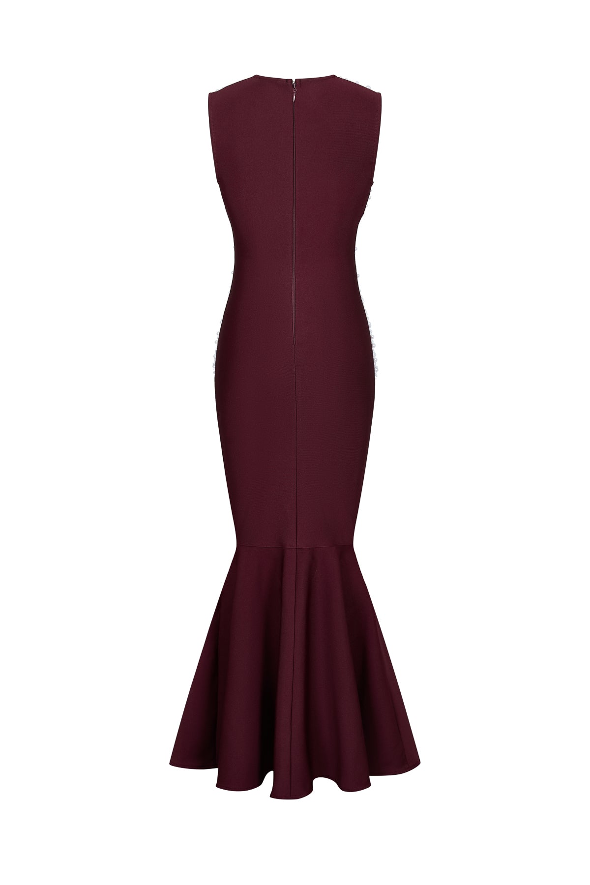 Bandage Pearl Embellished Sleeveless Mermaid Midi Dress