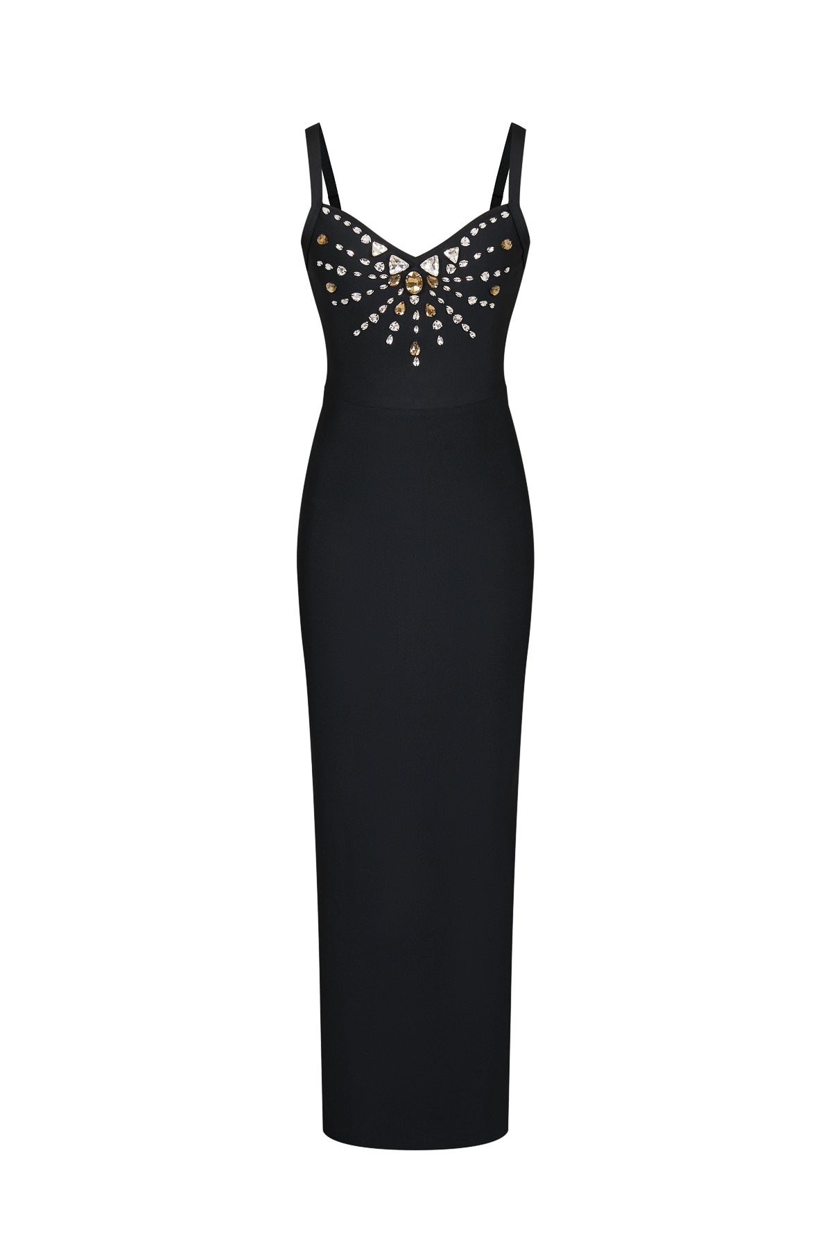 Bandage Rhinestone Embellished Sleeveless Maxi Dress