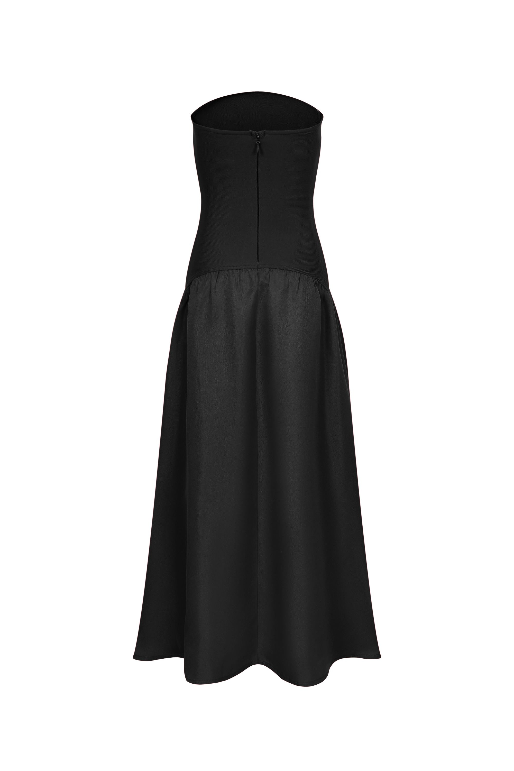 Mirelle Hybrid Bandage Satin Midi Dress