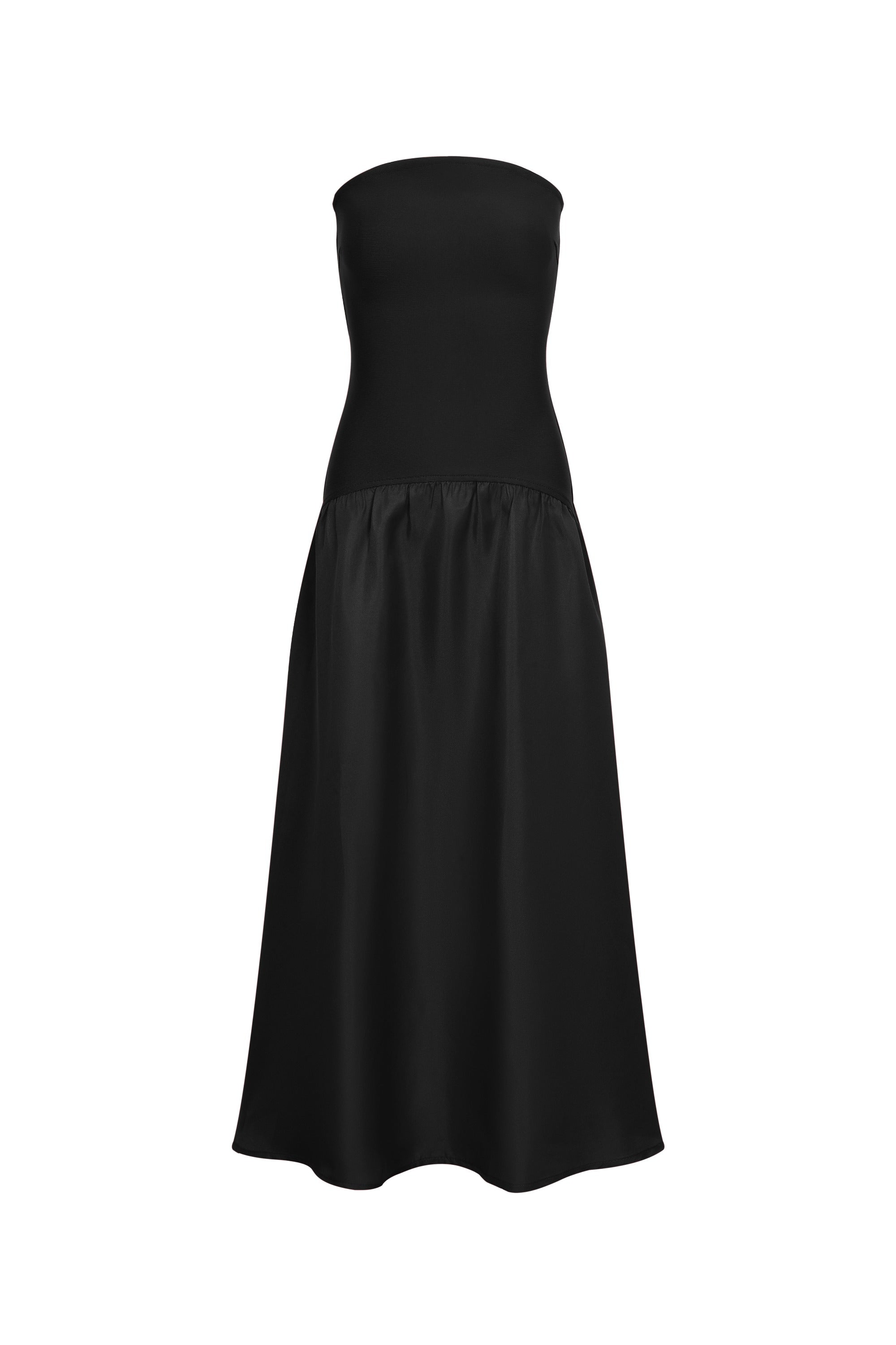 Mirelle Hybrid Bandage Satin Midi Dress