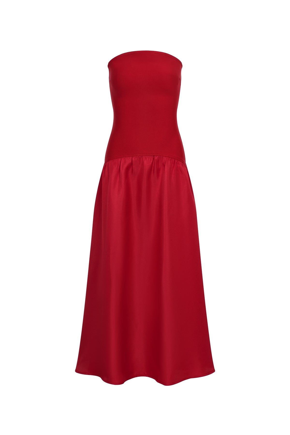 Mirelle Hybrid Bandage Satin Midi Dress