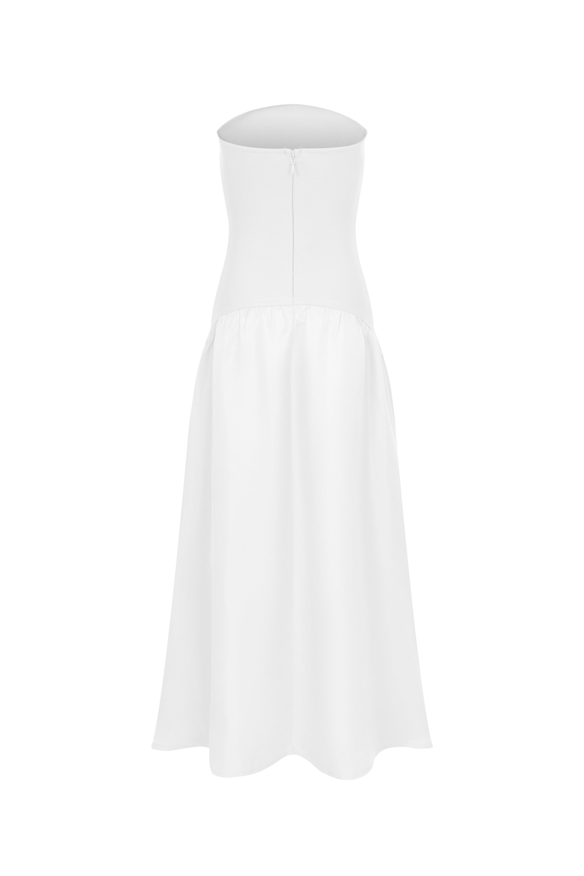 Mirelle Hybrid Bandage Satin Midi Dress
