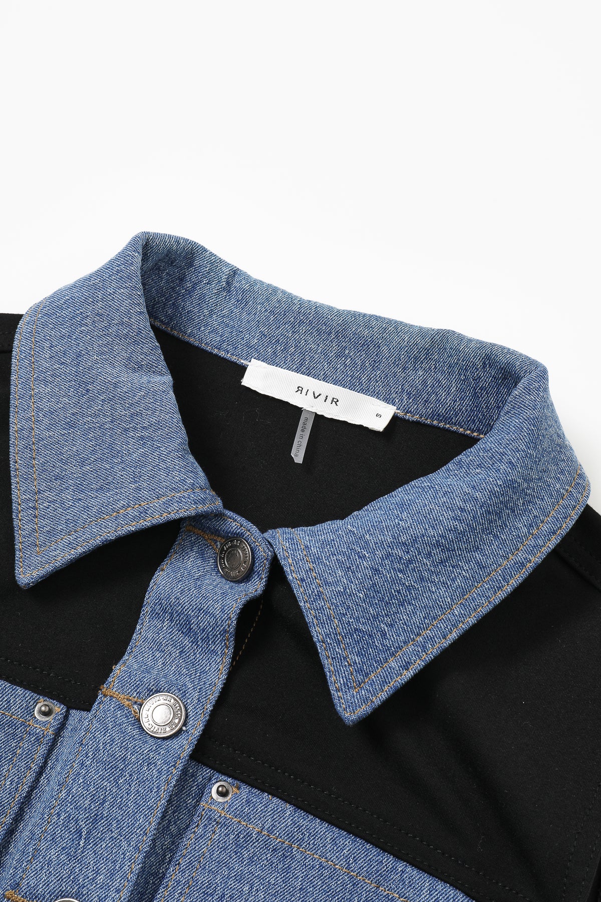 Genevieve Mixed Media Denim Mini Dress