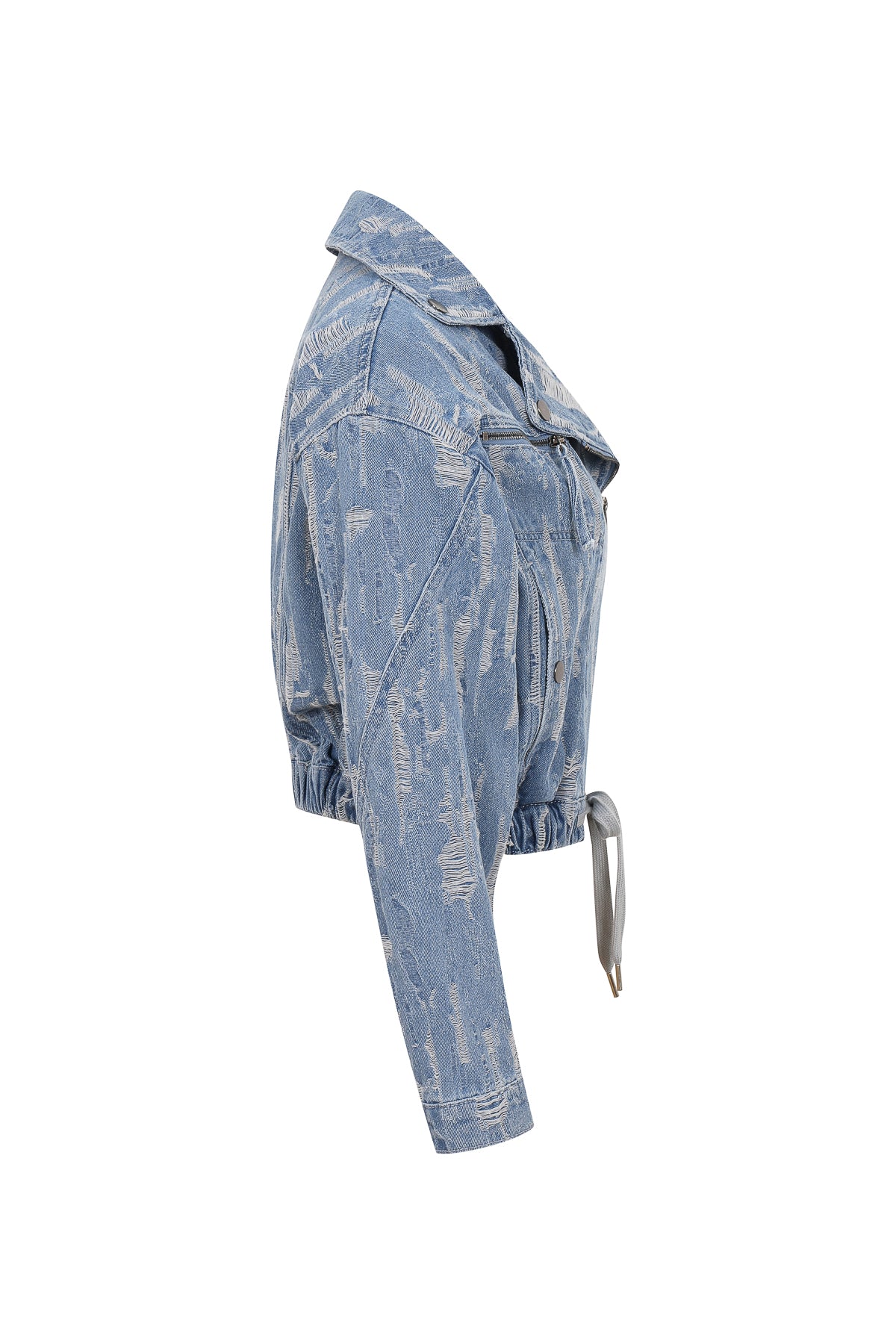 The Moto Denim Jacquard Utility Jacket