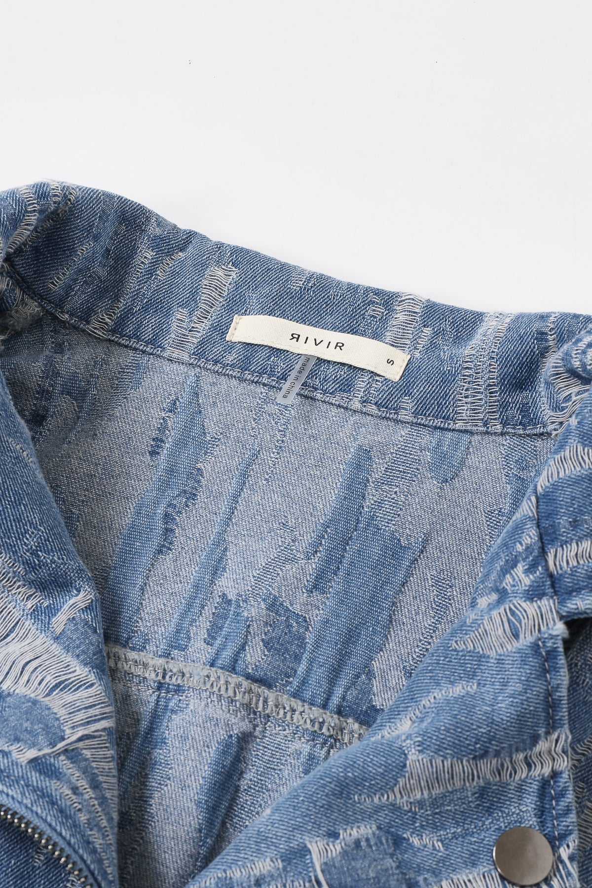 The Moto Denim Jacquard Utility Jacket