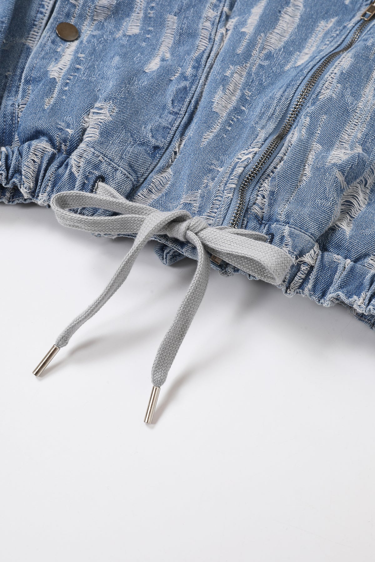 The Moto Denim Jacquard Utility Jacket