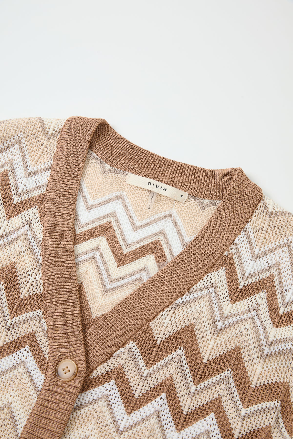 Geometric Pattern Knit Cardigan