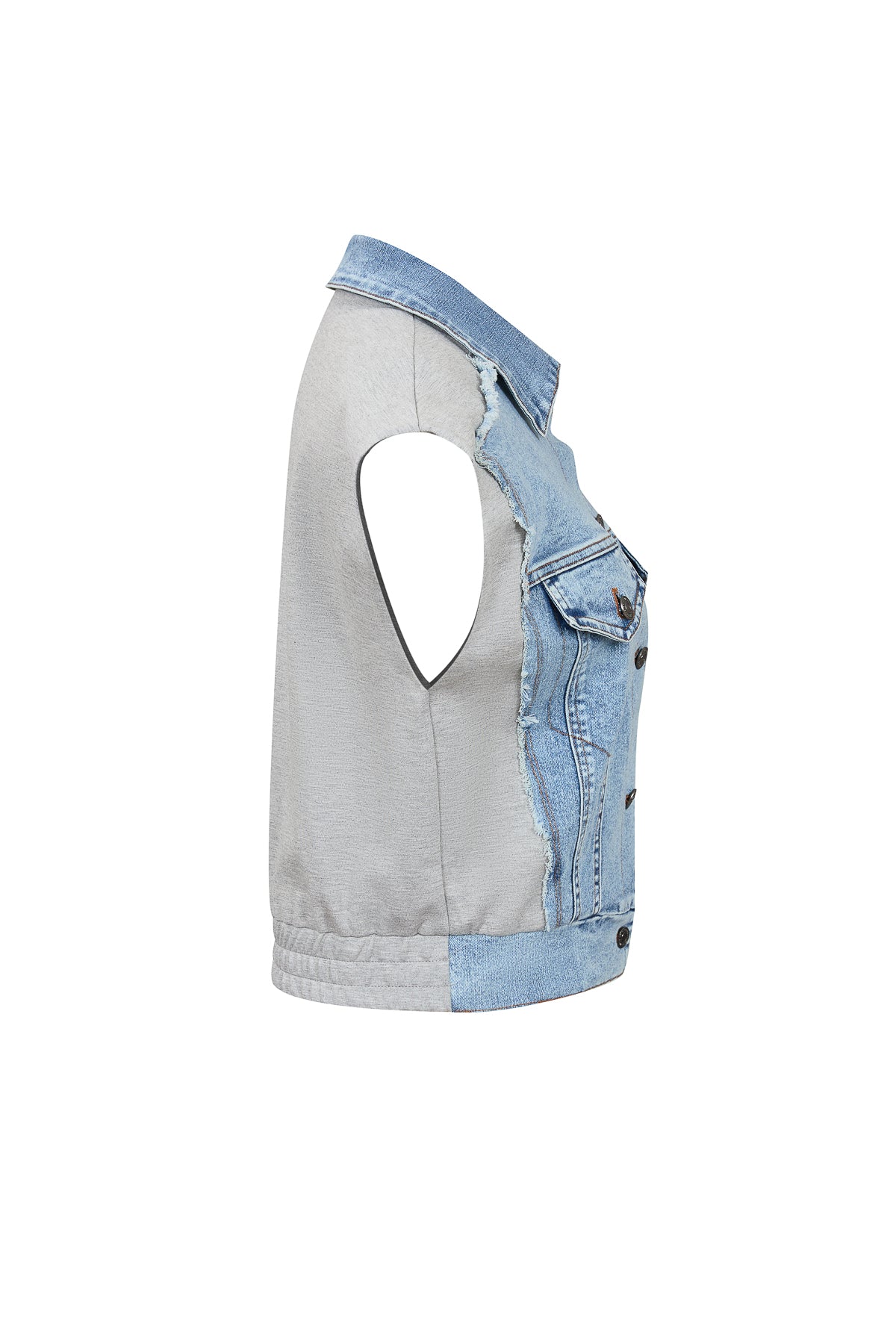 Knit Denim Mix Vest