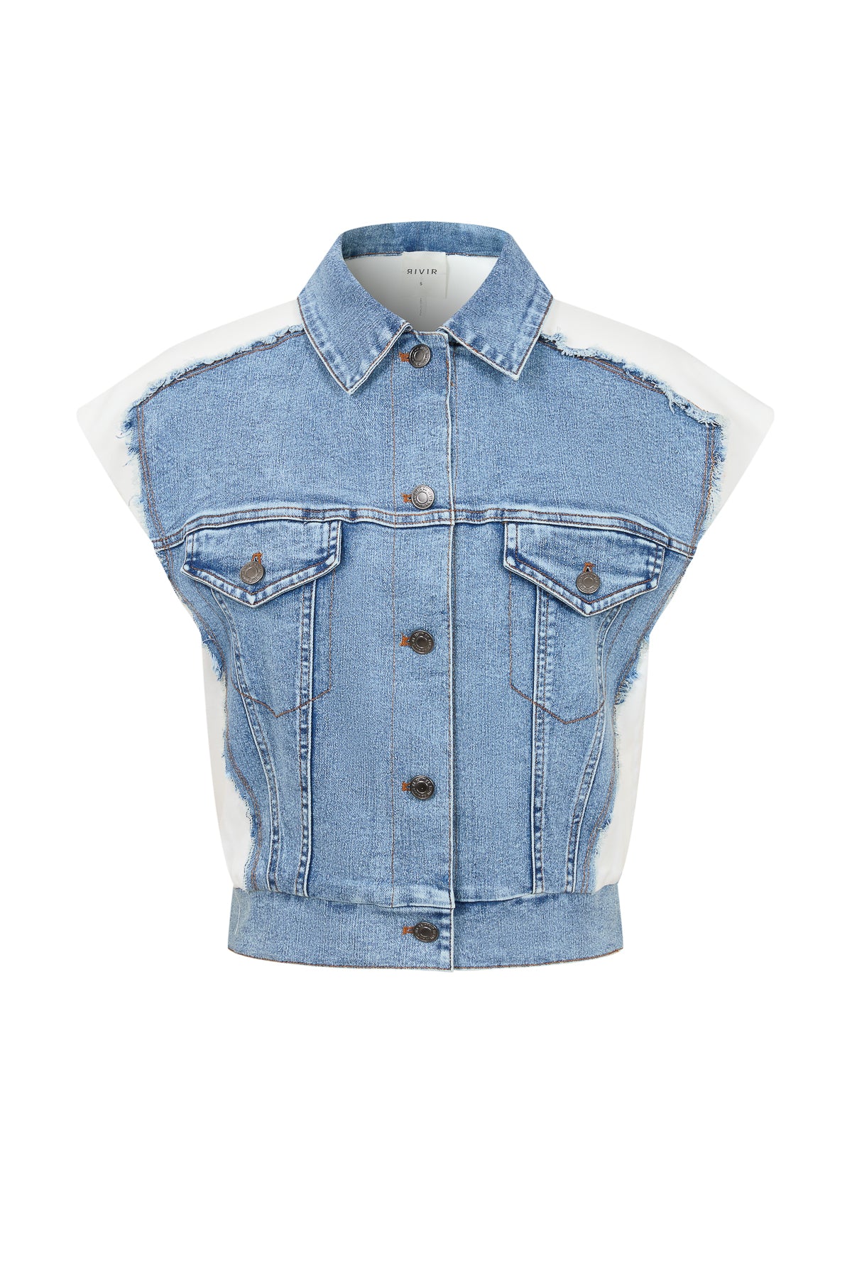Knit Denim Mix Vest