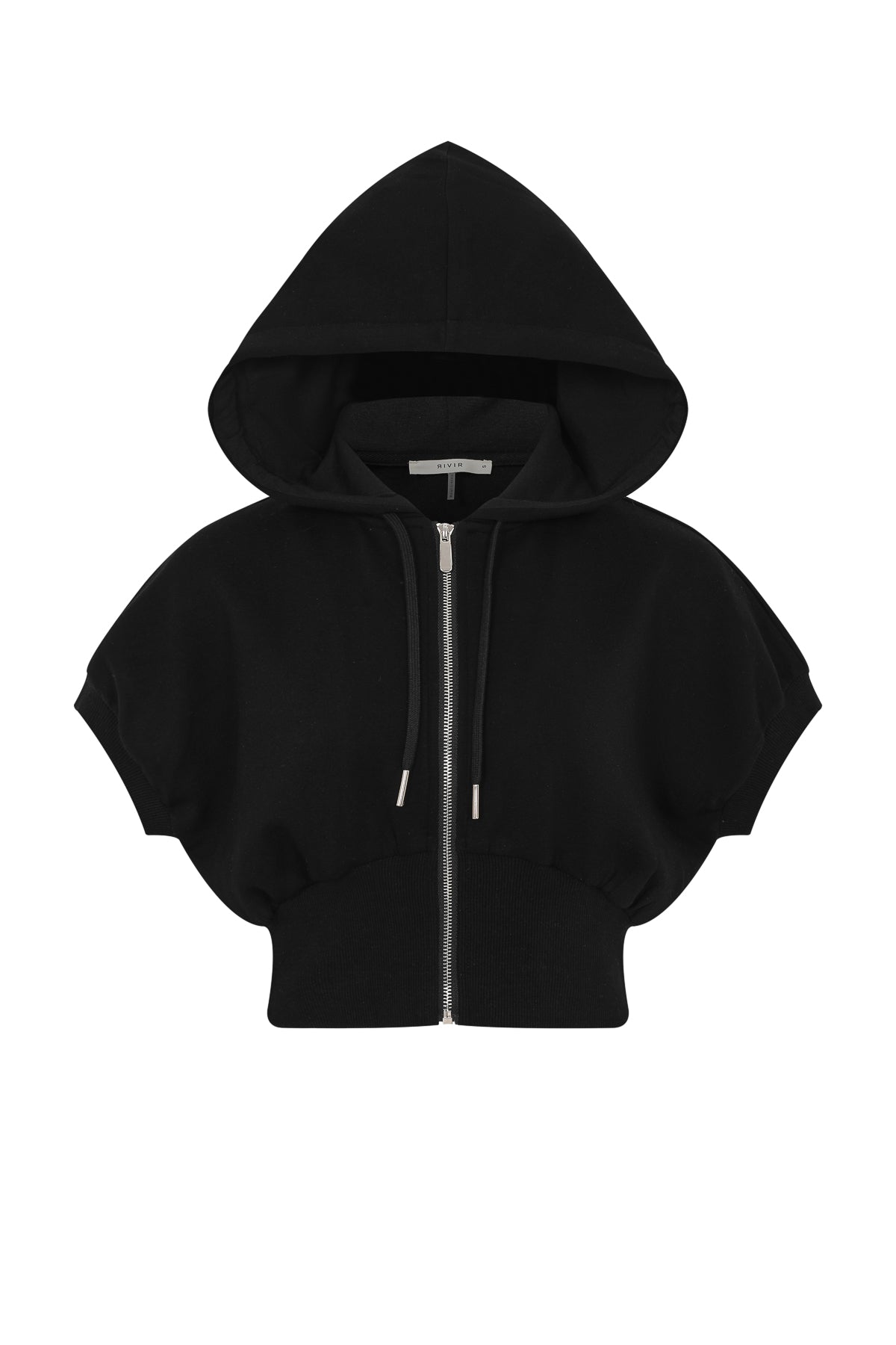 Elise Hooded Knit Dolman Short Sleeve Zip Hooded