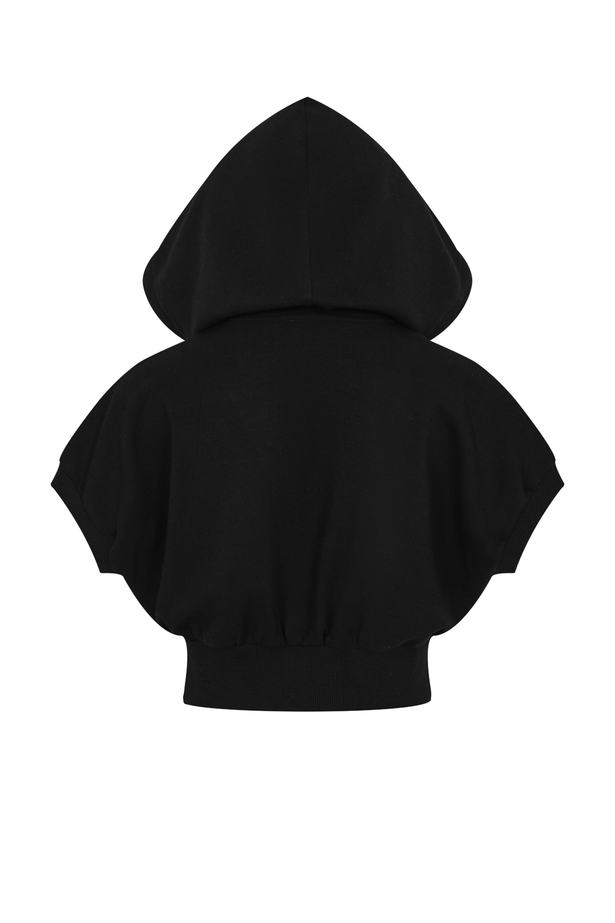 Elise Hooded Knit Dolman Short Sleeve Zip Hooded