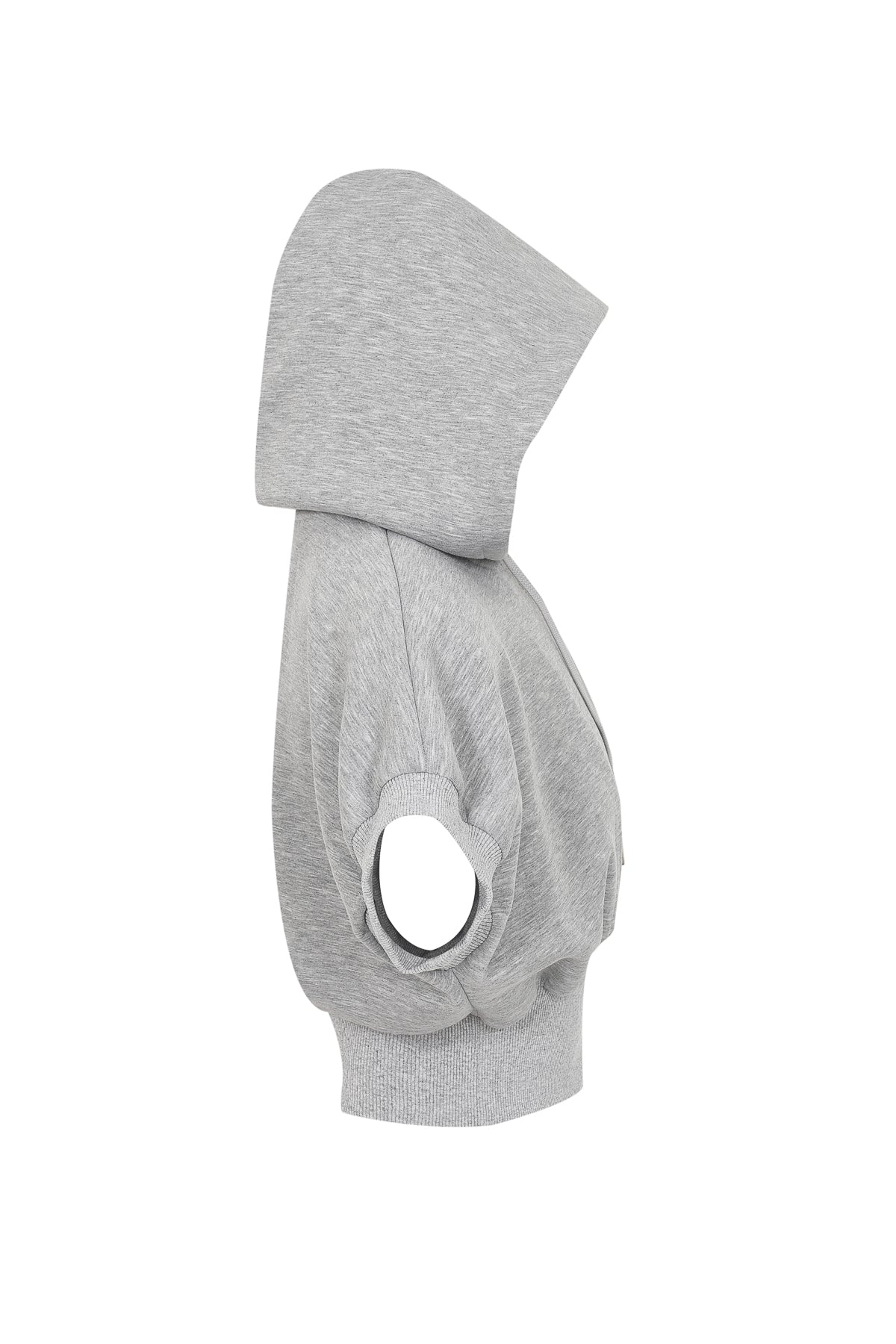 Elise Hooded Knit Dolman Short Sleeve Zip Hooded