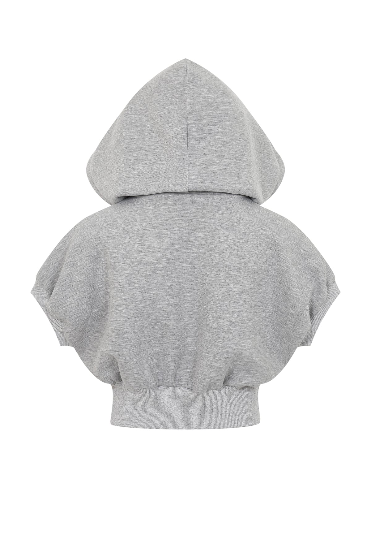 Elise Hooded Knit Dolman Short Sleeve Zip Hooded