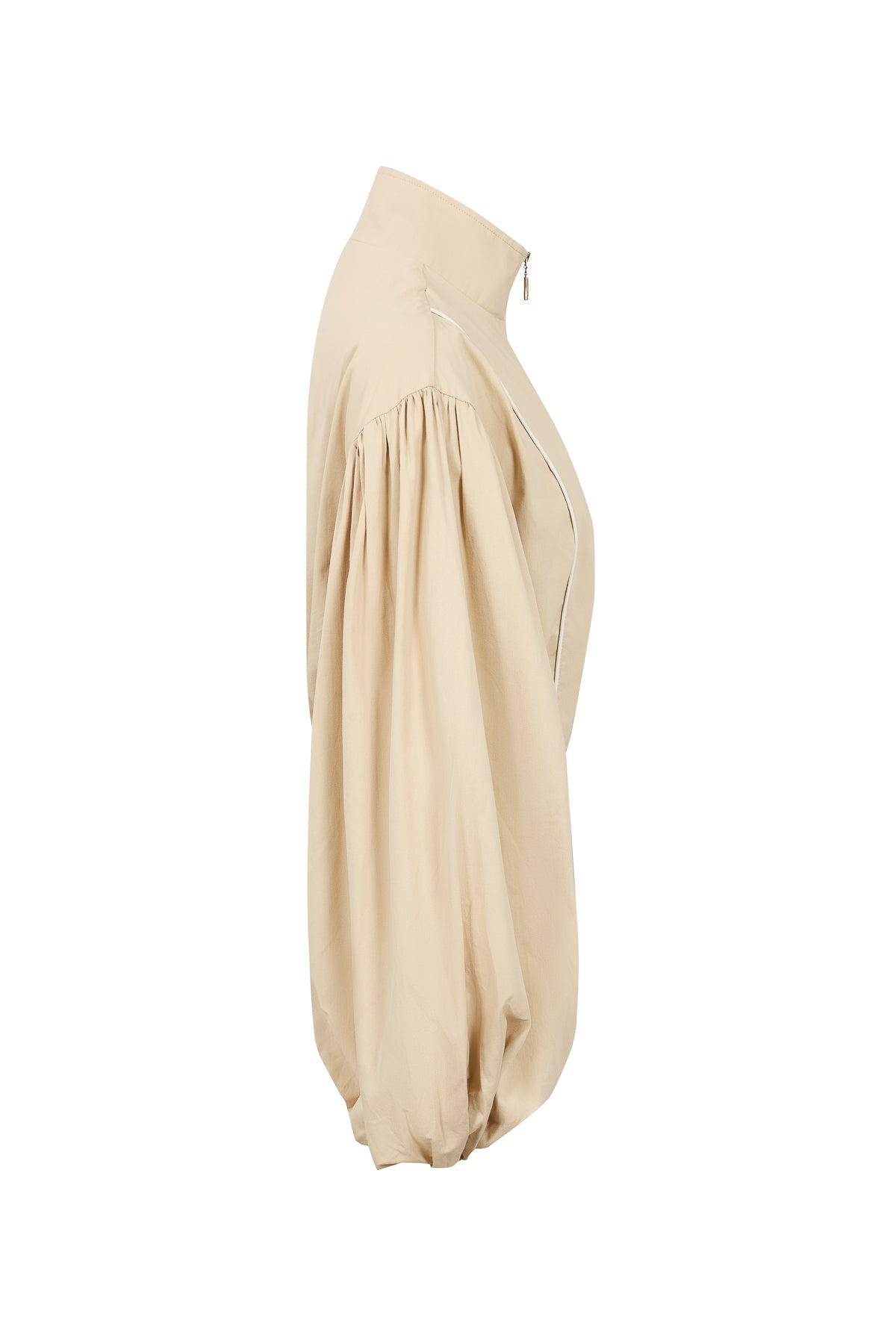 Super Puffed Sleeves Piping Detail Jacket