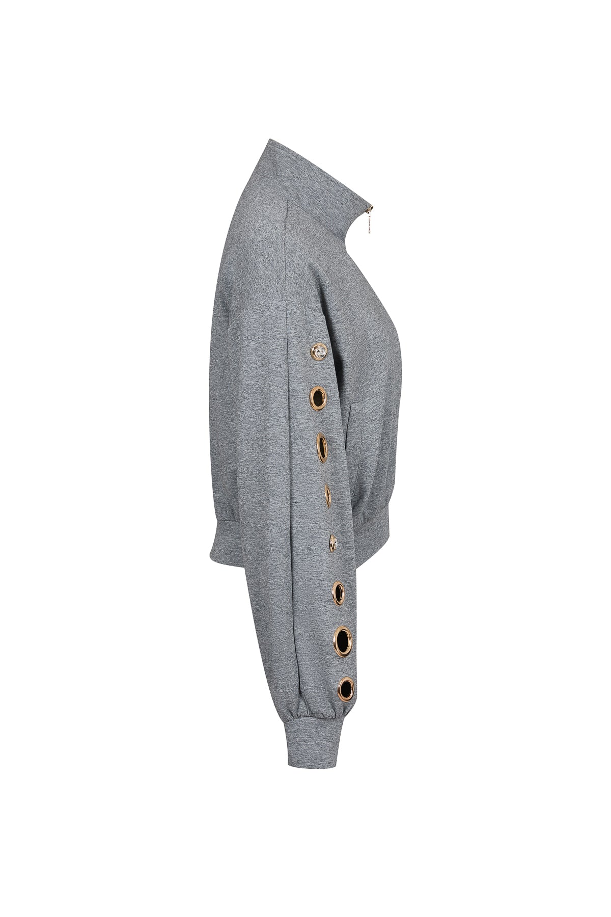 Grommet Detail Sweat Jacket