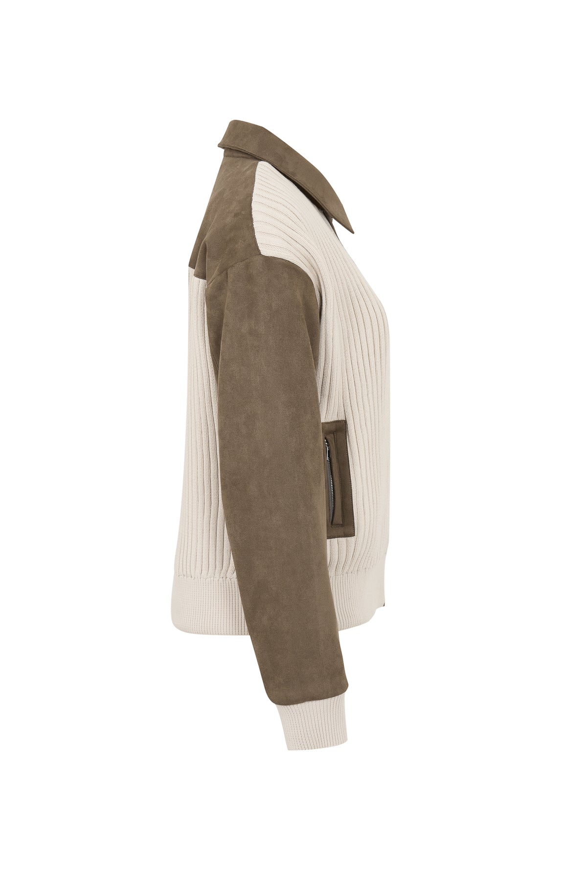 Knit Suede Mix Media Jacket