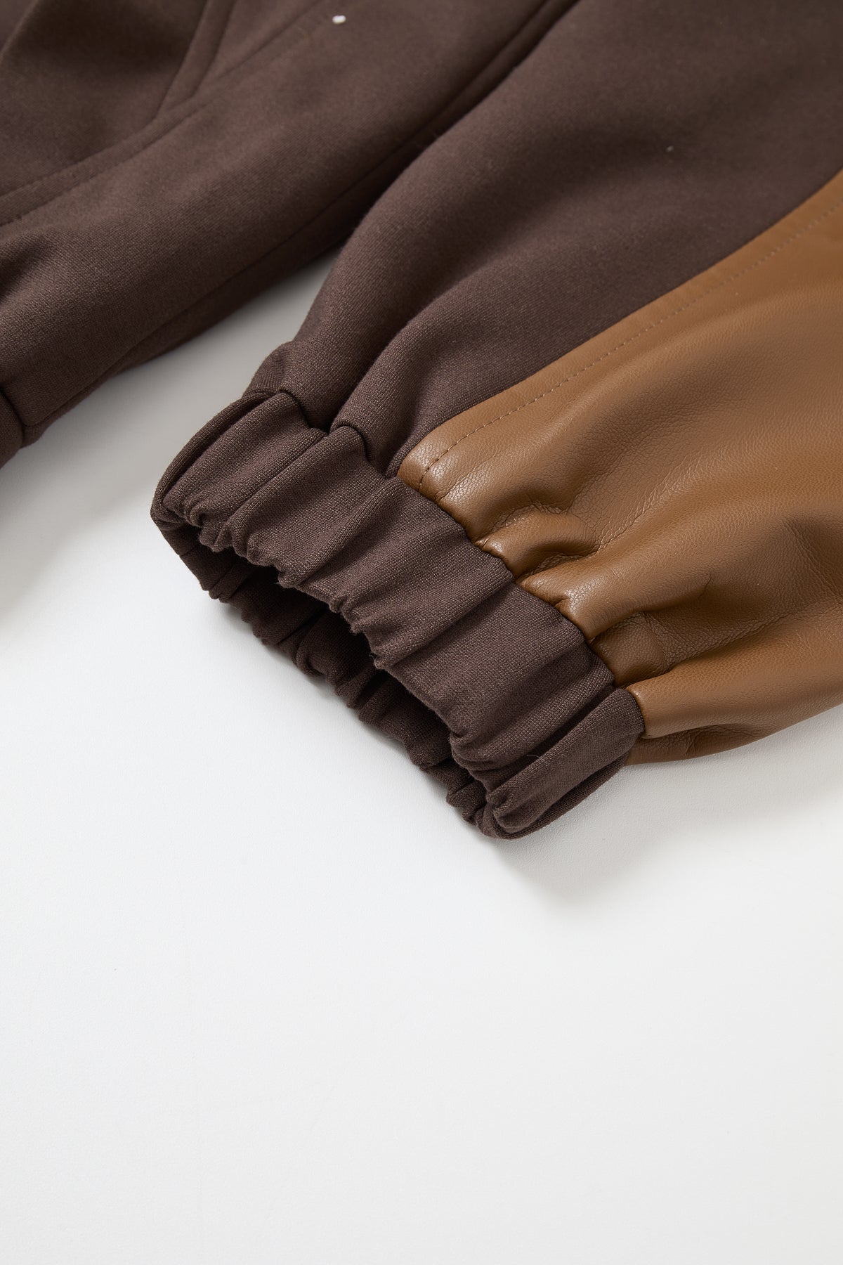 Knit Pu Mix Bomber Jacket