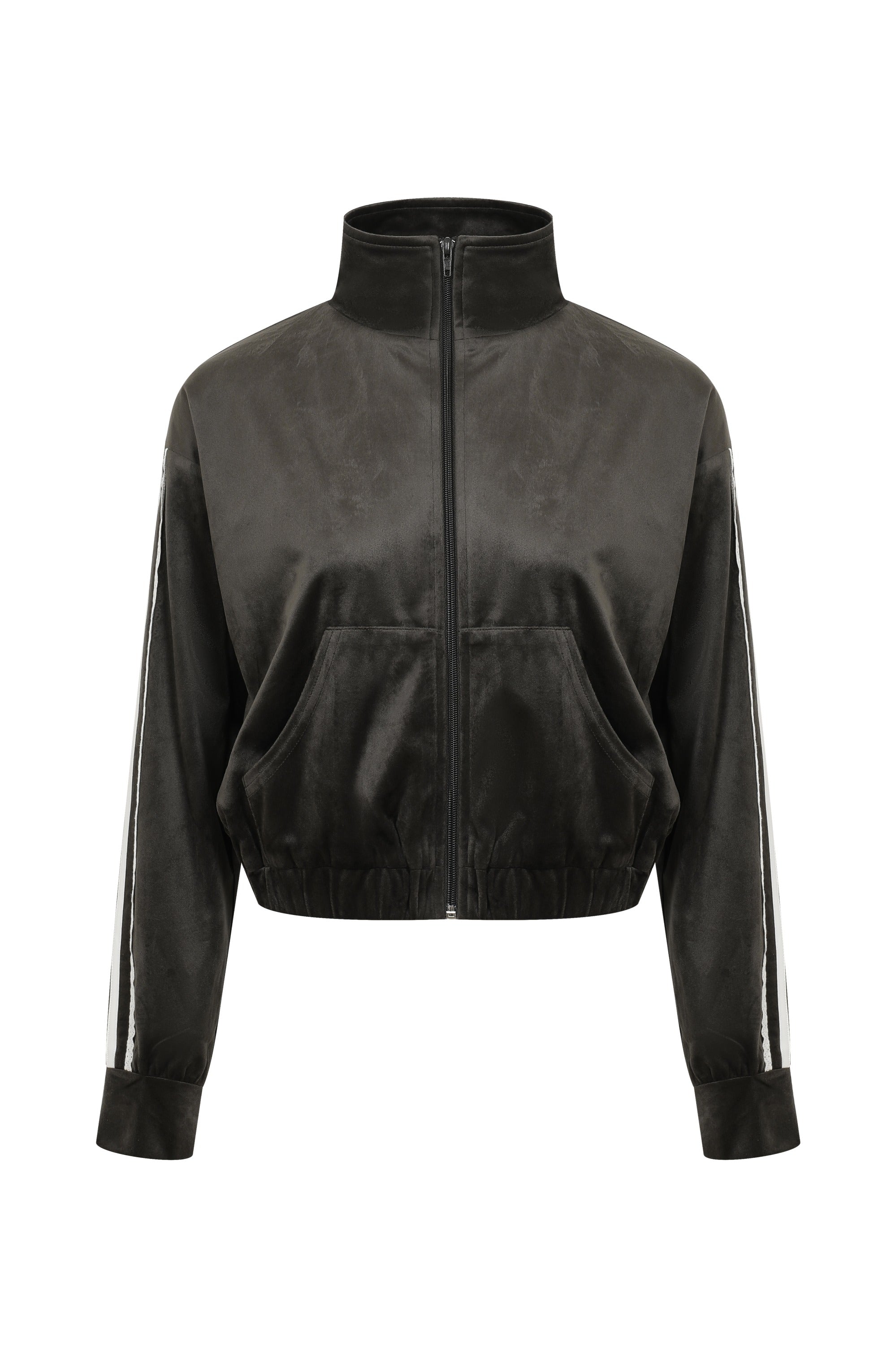 Velvet Vignette Lace Jacket With Side Stripes