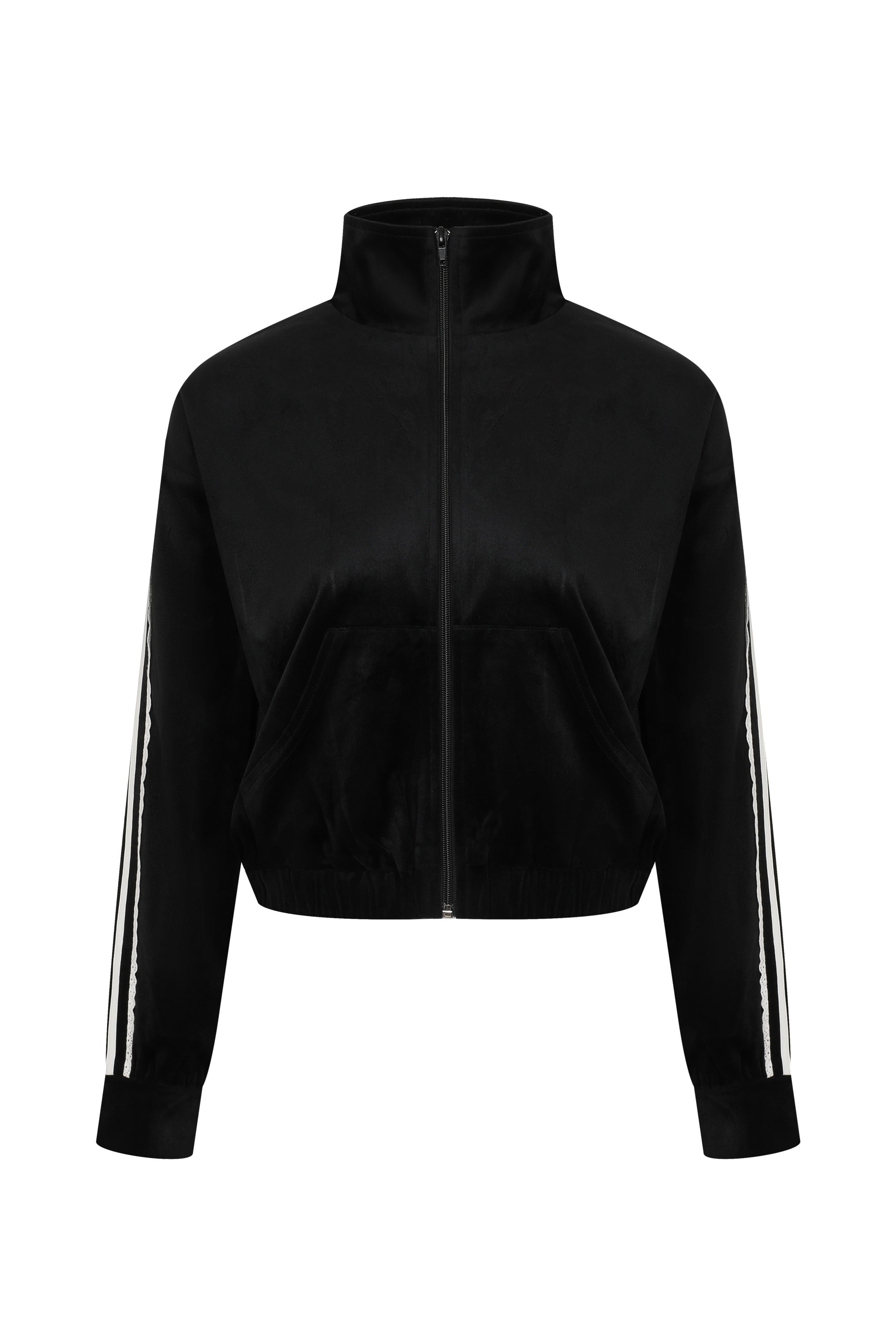 Velvet Vignette Lace Jacket With Side Stripes