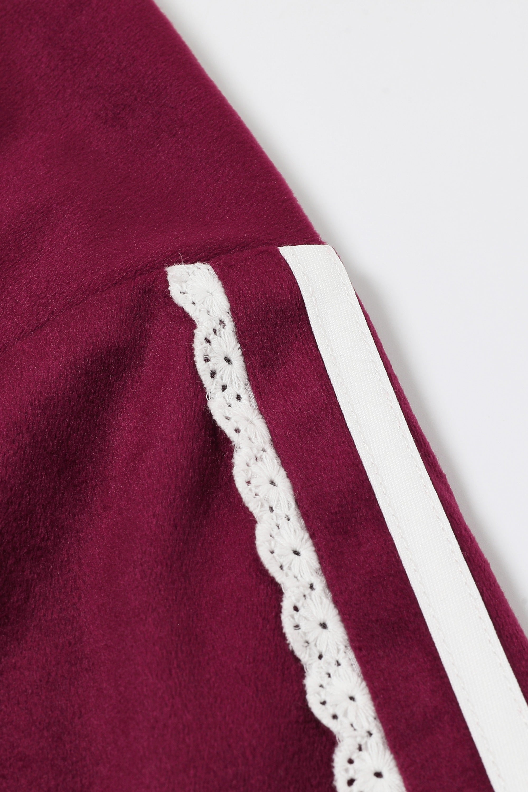 Velvet Vignette Lace Jacket With Side Stripes