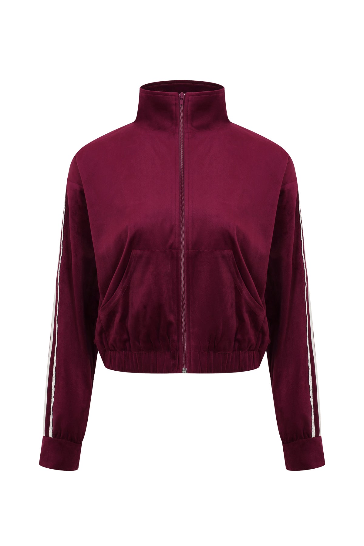 Velvet Vignette Lace Jacket With Side Stripes