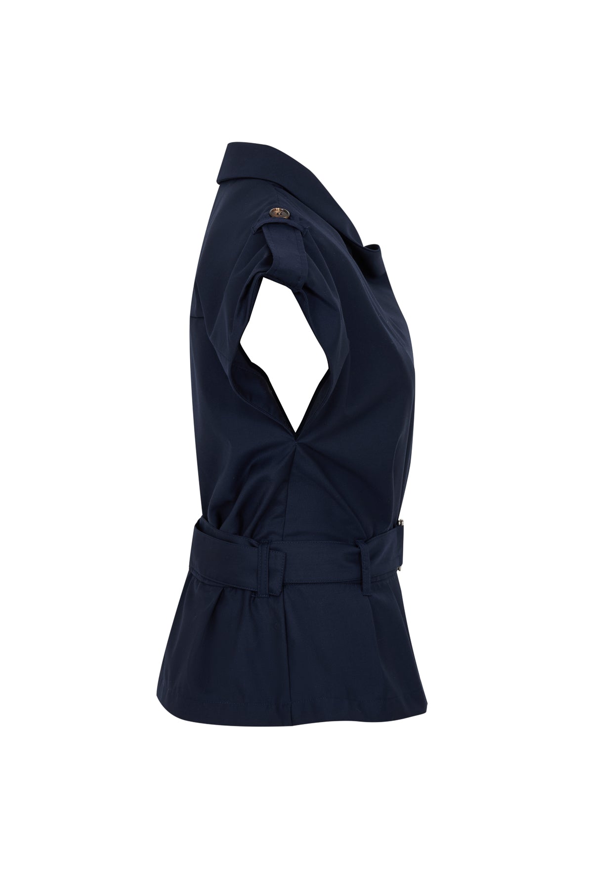 Woven Safari Draped Sleeveless Jacket