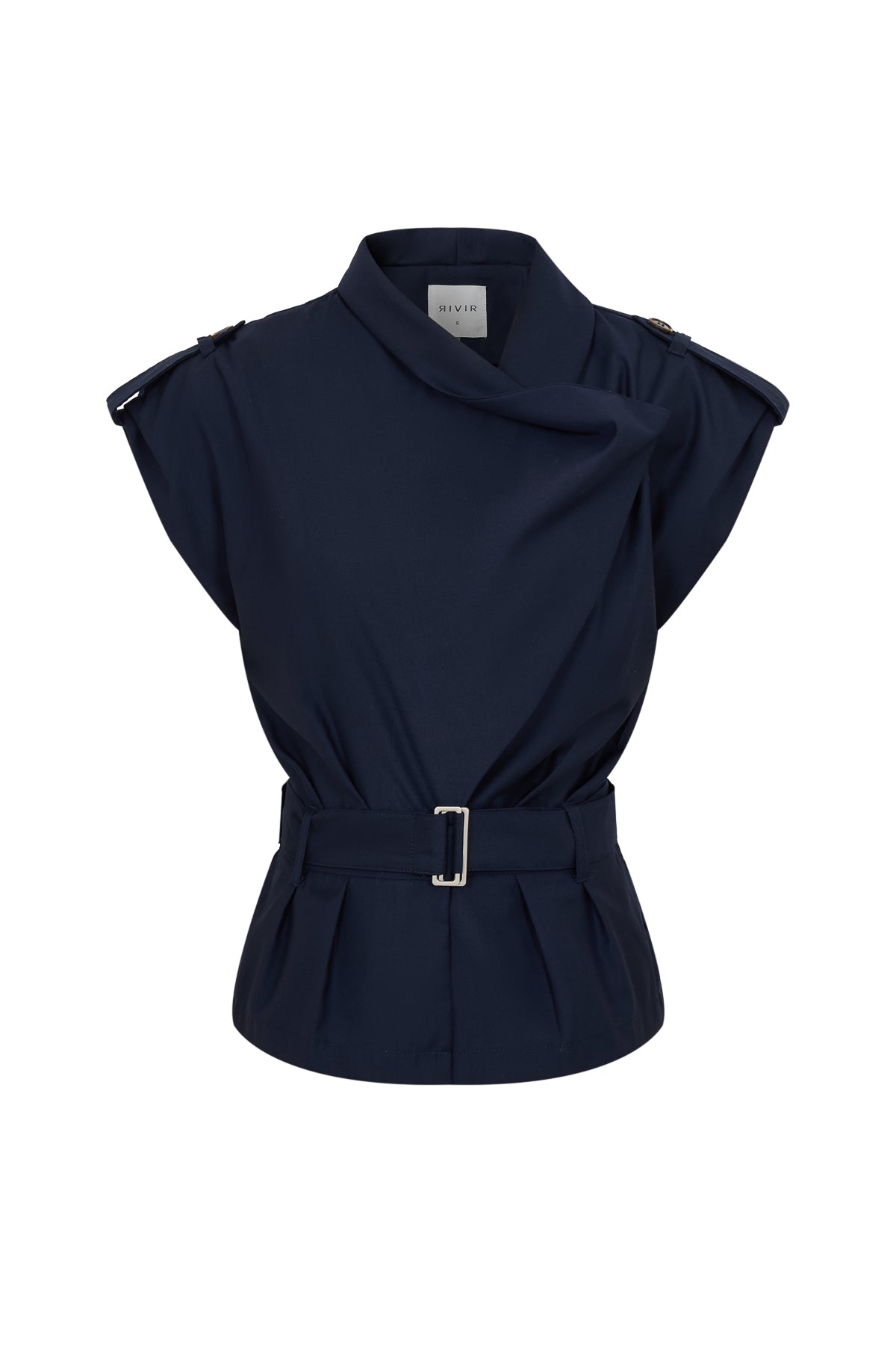 Woven Safari Draped Sleeveless Jacket