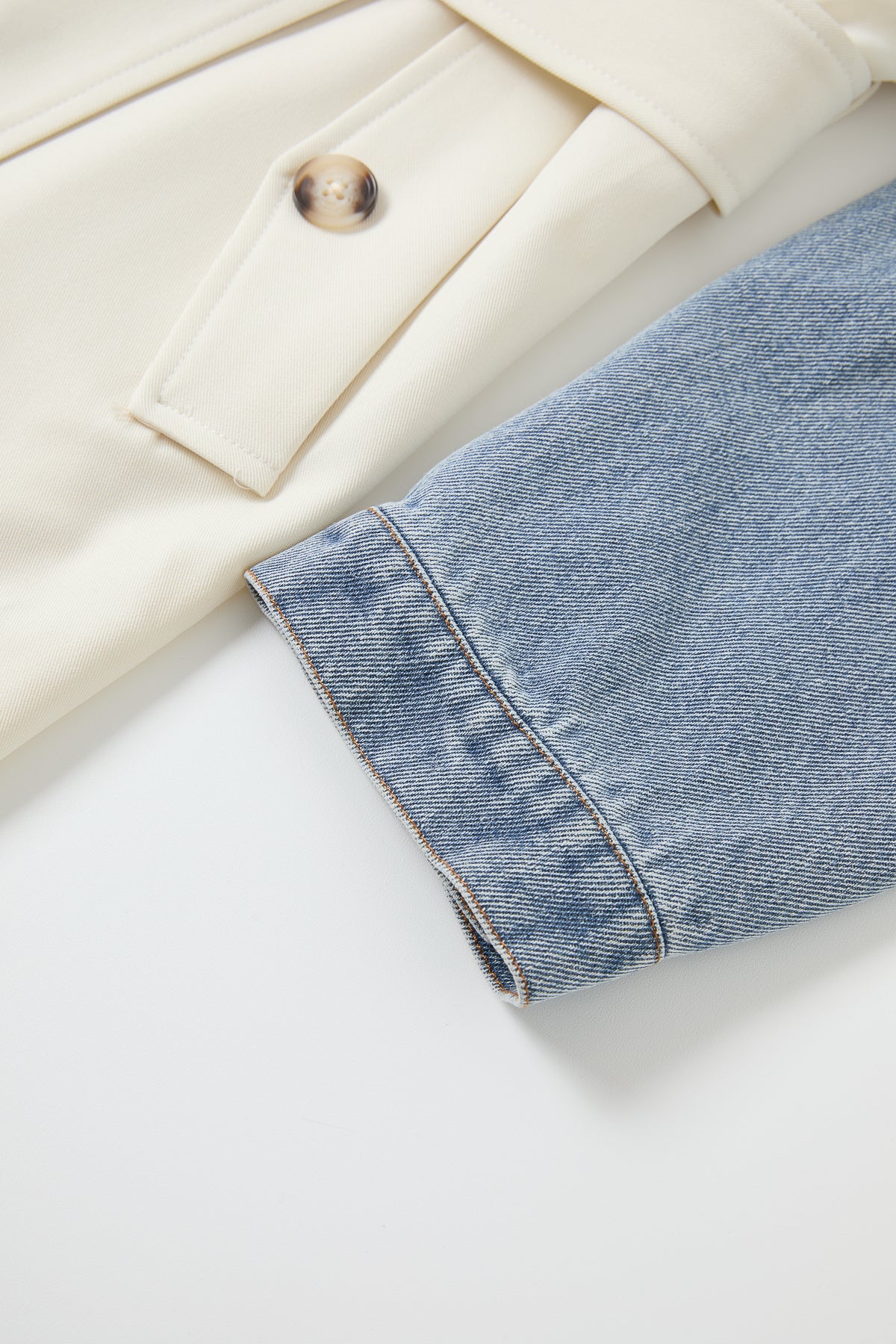 Amandine Denim Deconstructed Coat With Contrast