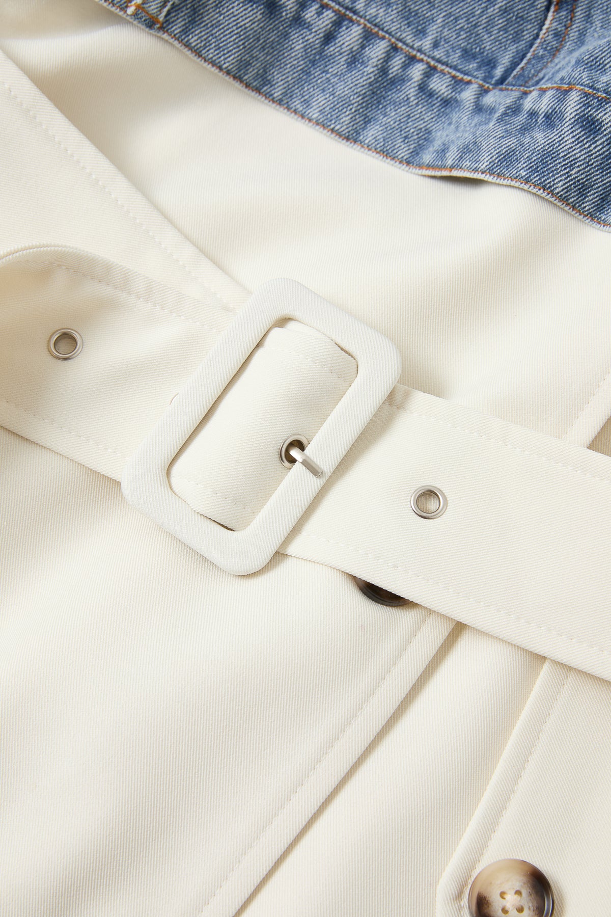 Amandine Denim Deconstructed Coat With Contrast