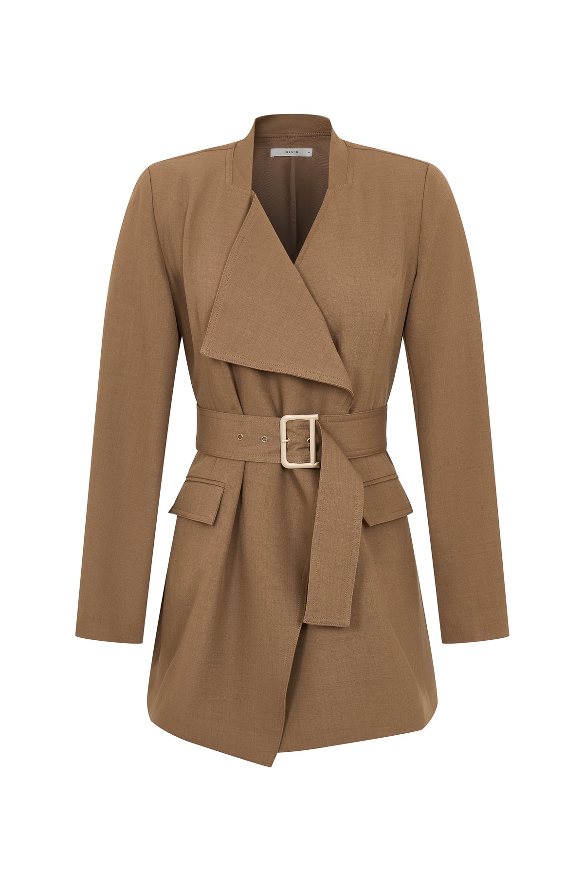 Thea Woven Draped Jacket With Belt