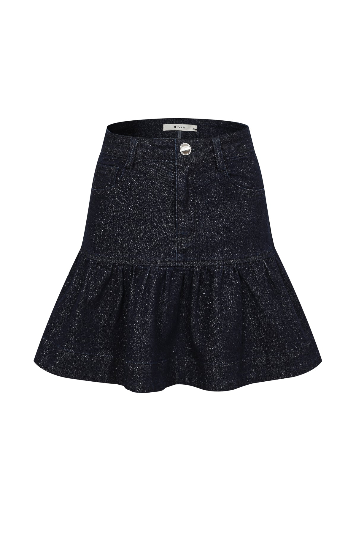 Lurex Denim Frame Skirt