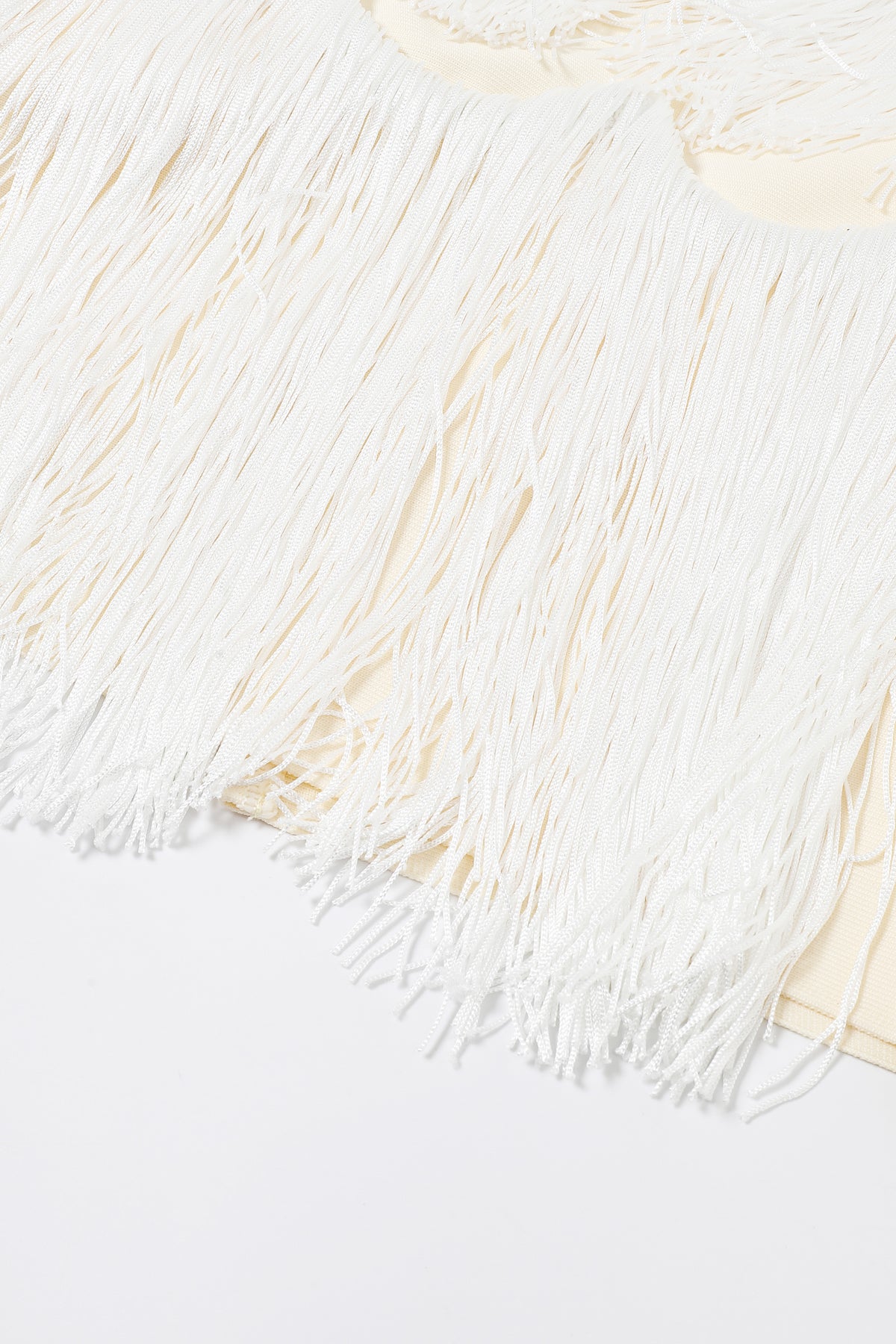 Bandage Tiered Fringe Scallop Column Skirt