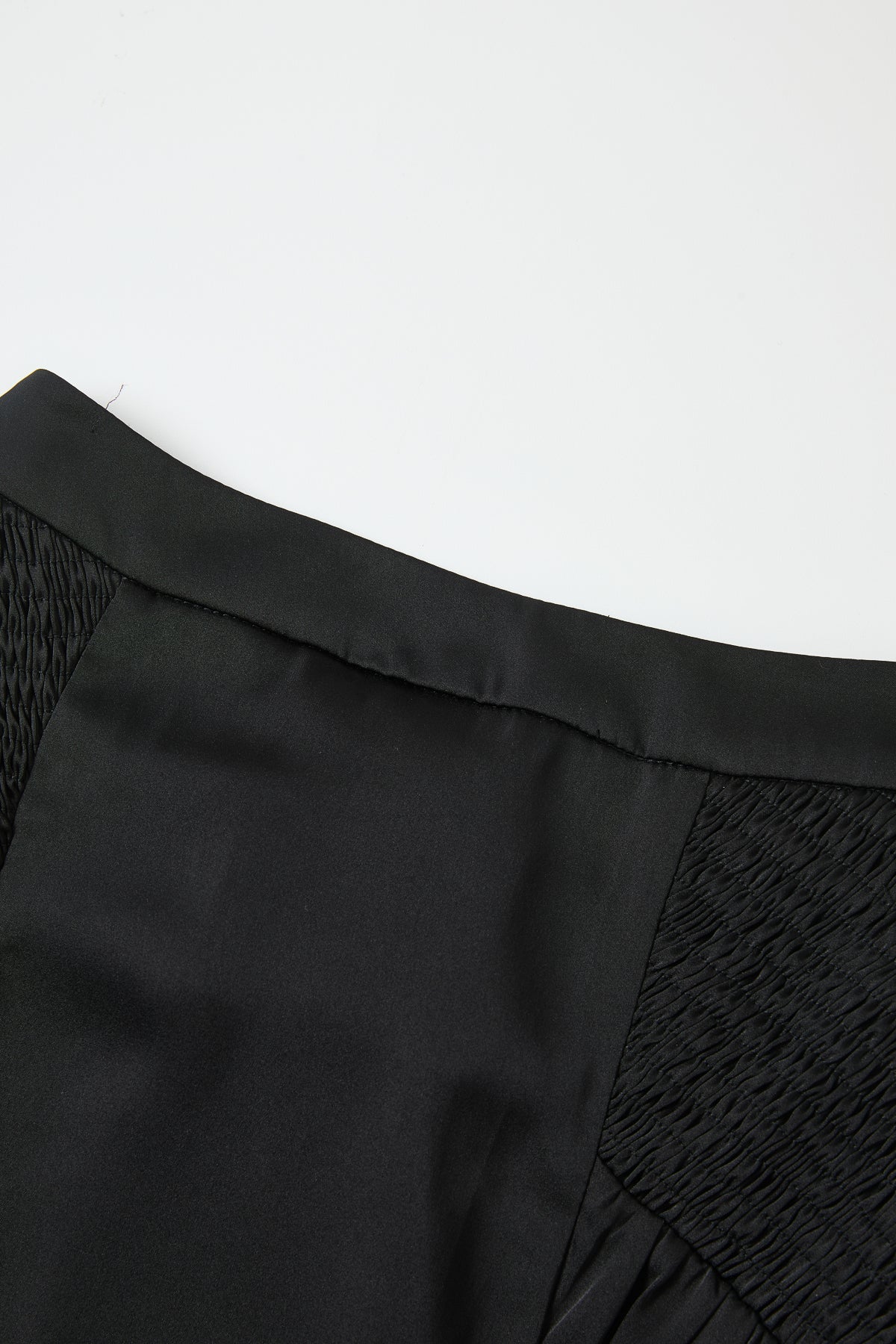 Smocking Detail Maxi Satin Skirt