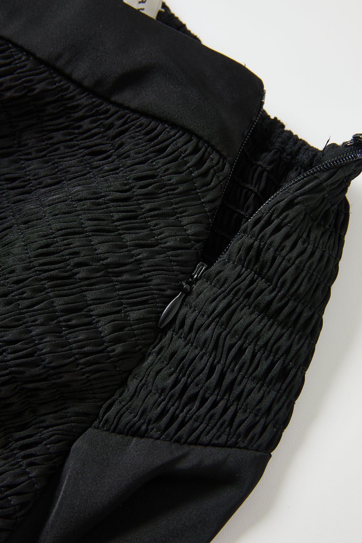 Smocking Detail Maxi Satin Skirt